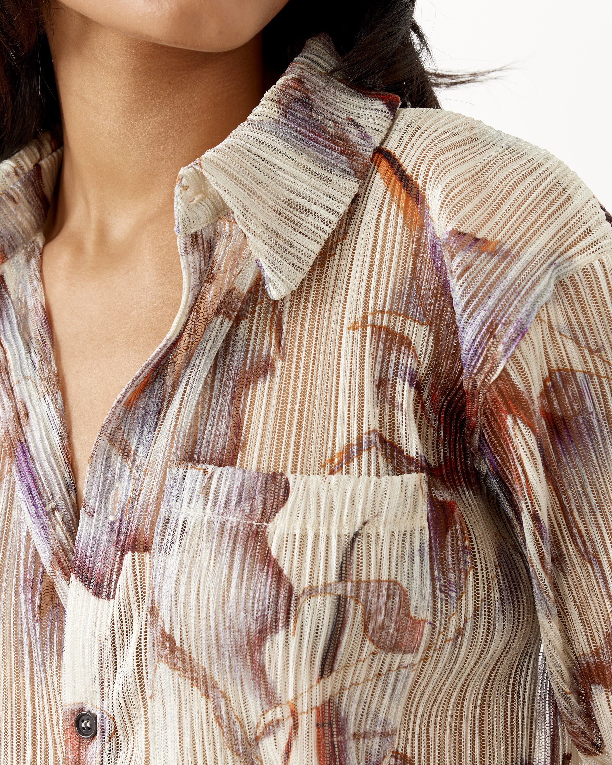 Gazpacho Mesh Plisse Shirt Dress - Image 2