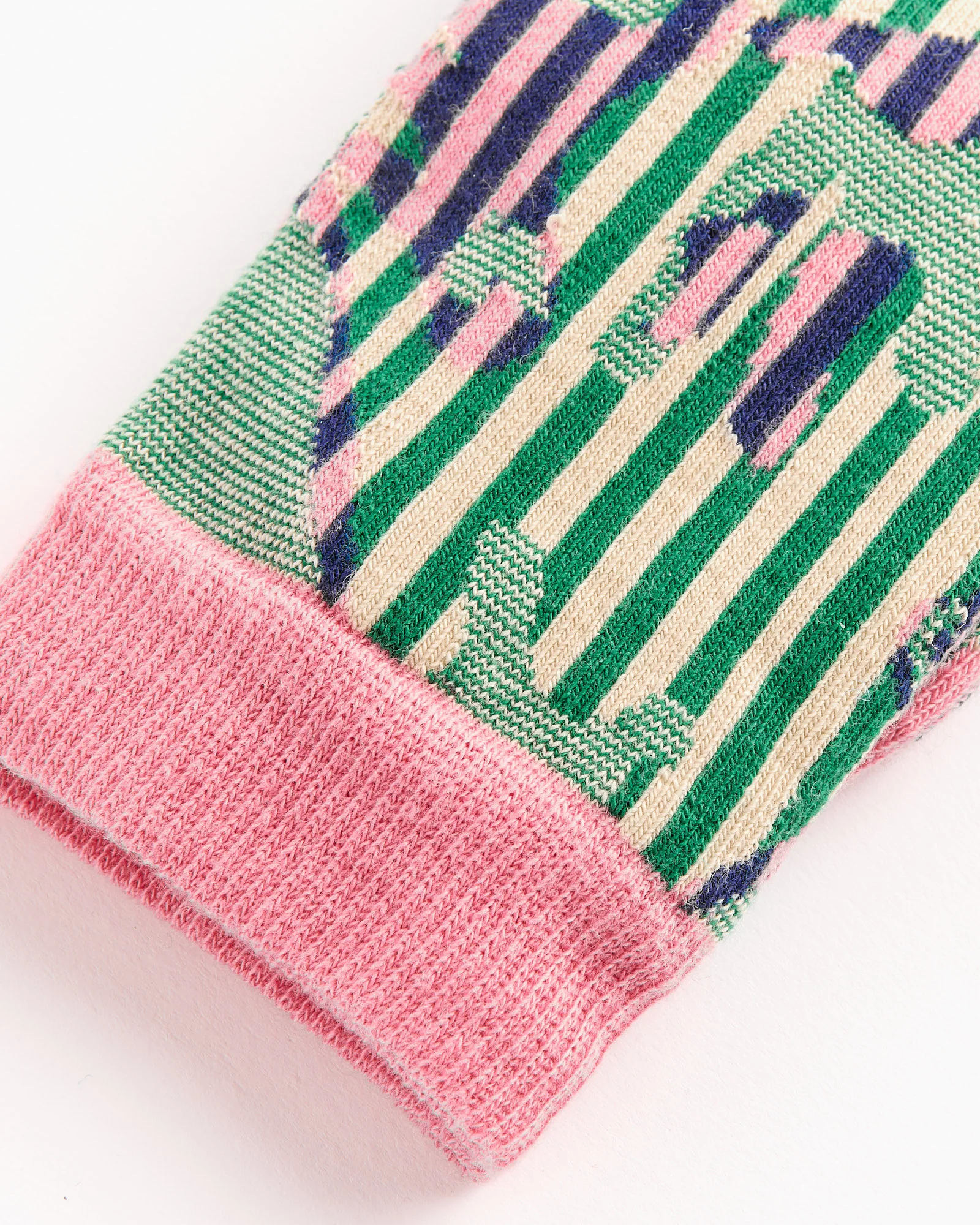 Handsome Hands Socks in Pink Green Grid - Image 2