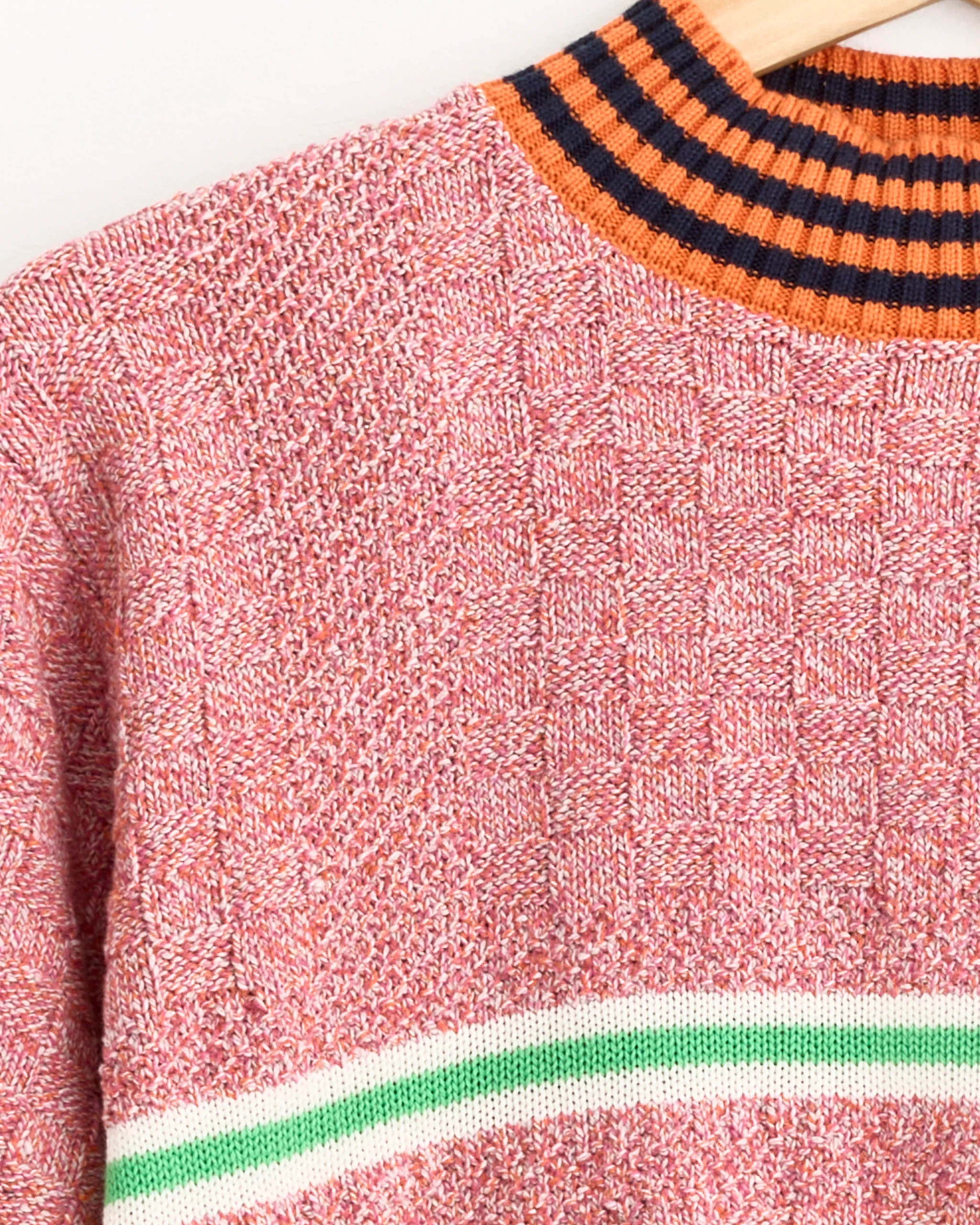 Safe T-Knit in Orange Lilac Denim - Image 2