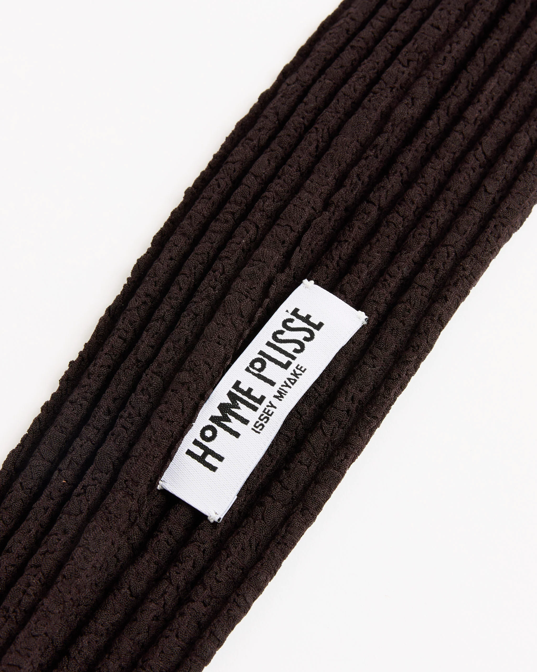 Pleated Seersucker Tie in Brown - Image 2