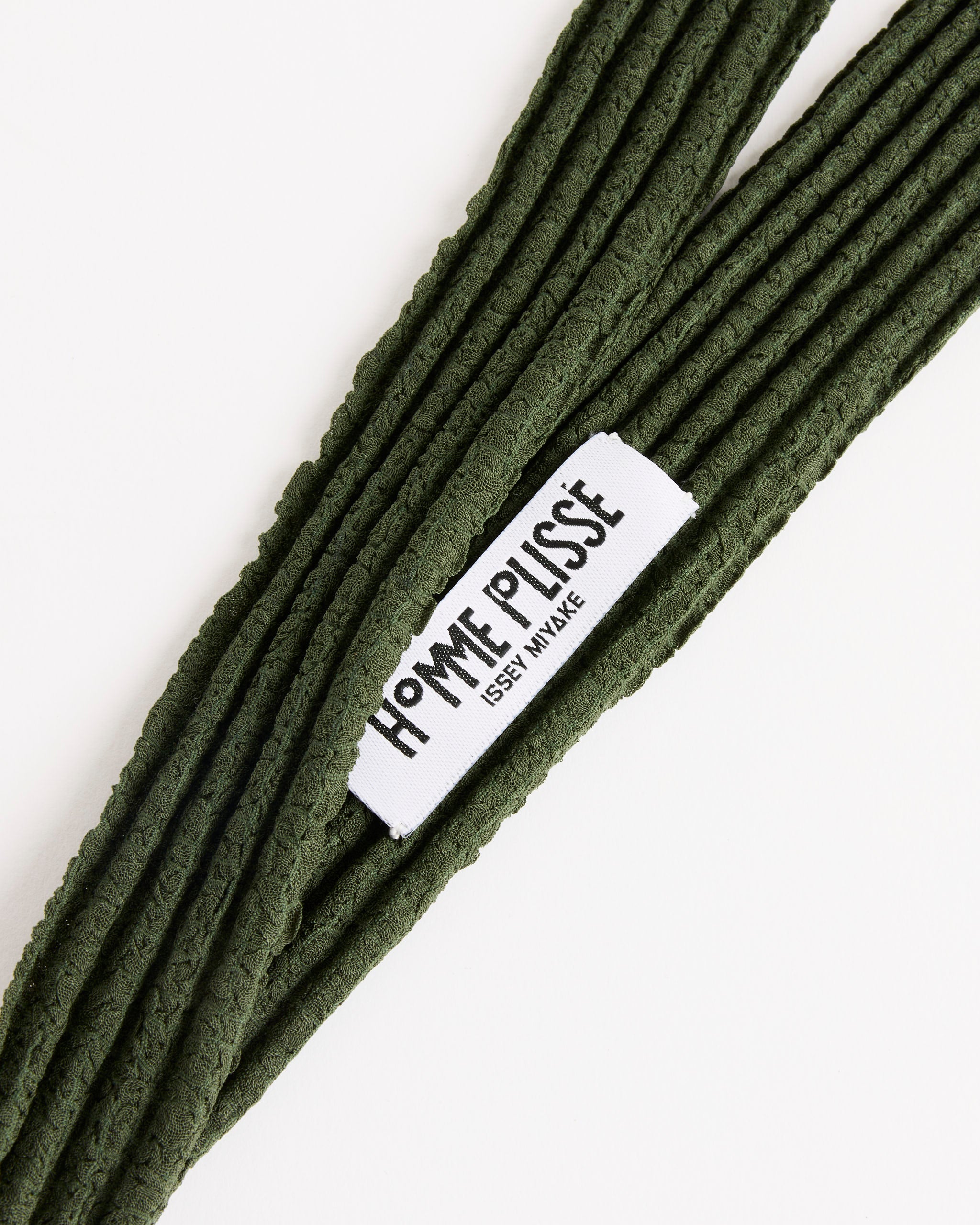 Pleated Seersucker Tie in Green - Image 2