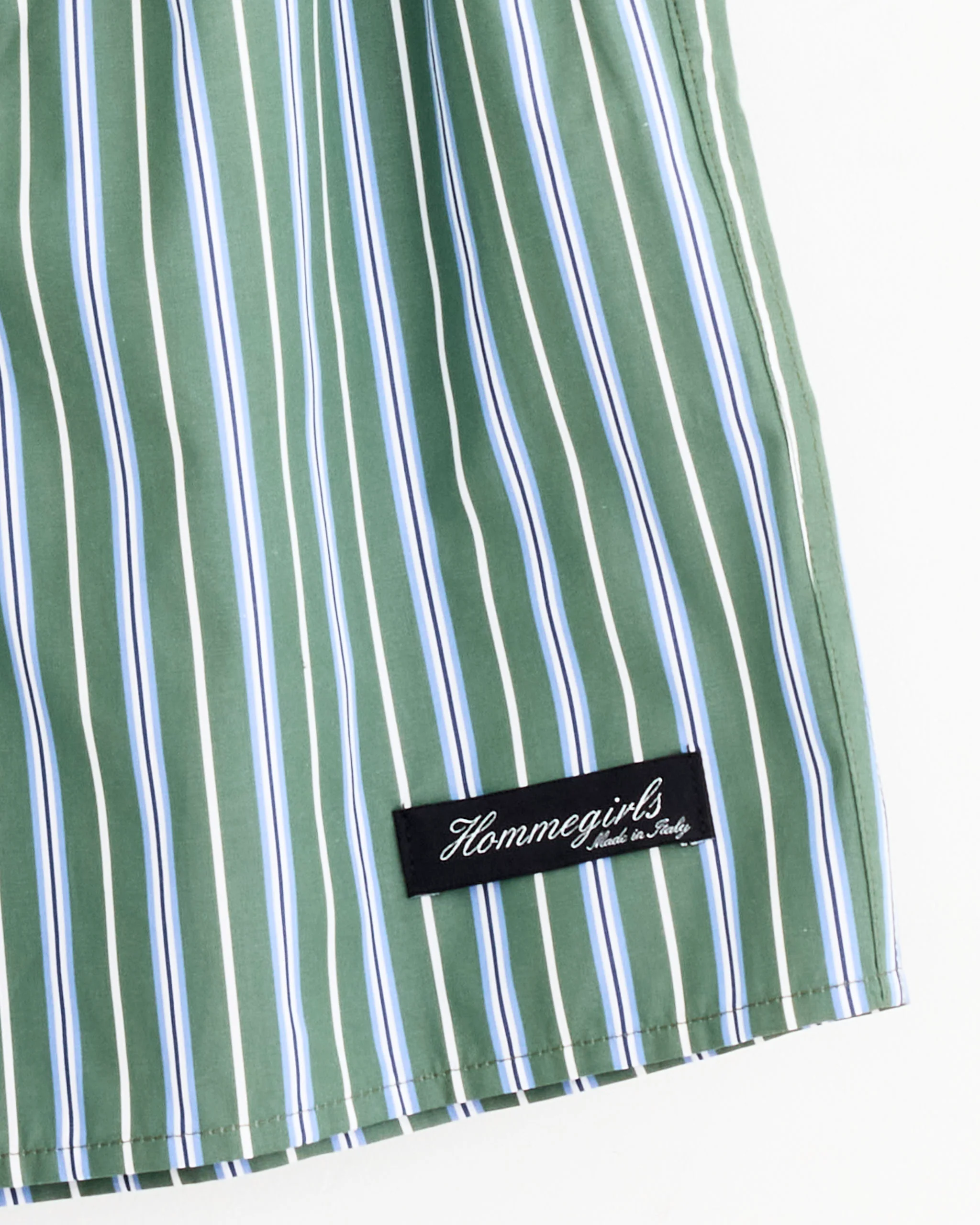 Long Boxer Short in Green Porto Stripe - Image 2