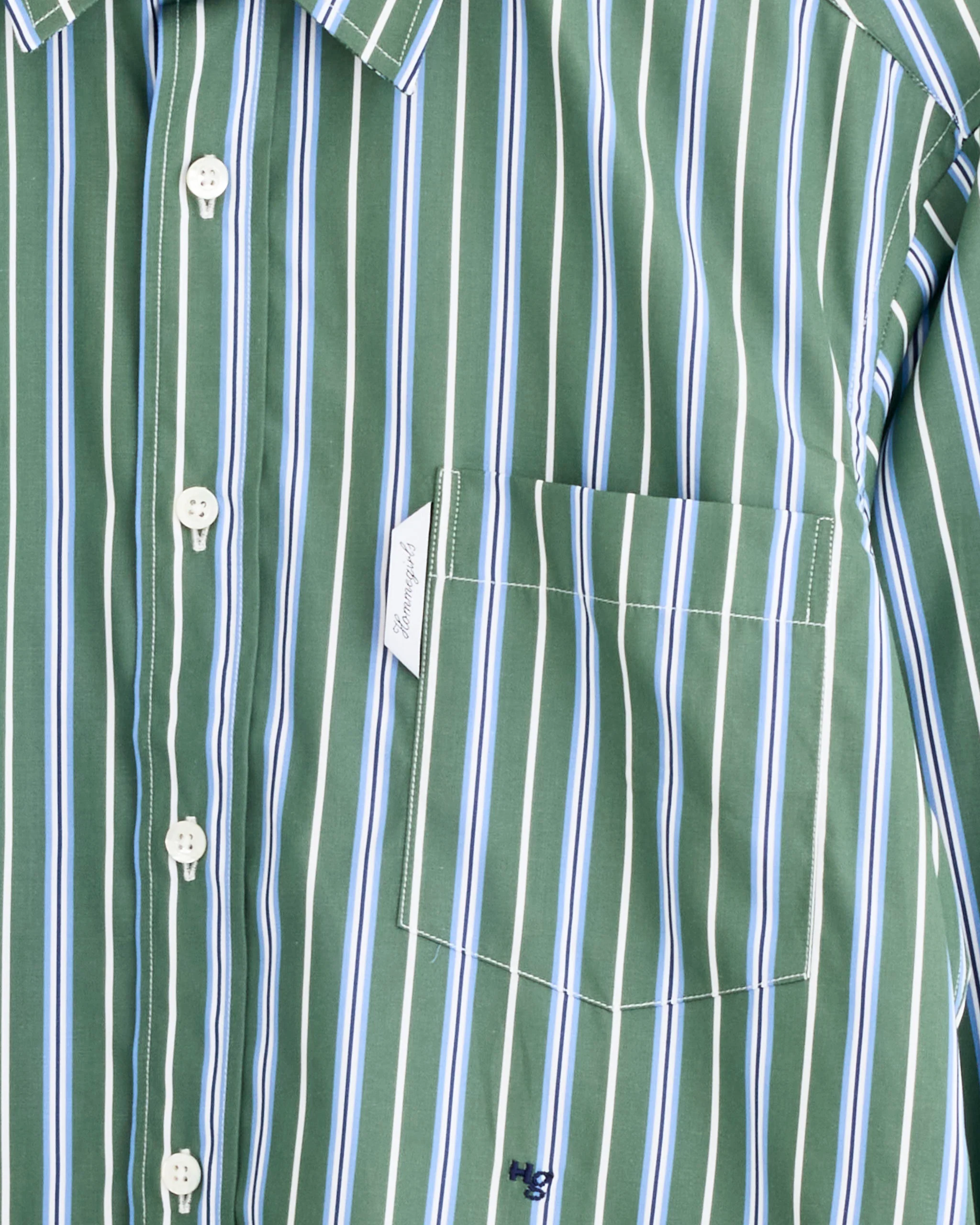 Oxford Shirt in Green Porto Stripe - Image 2