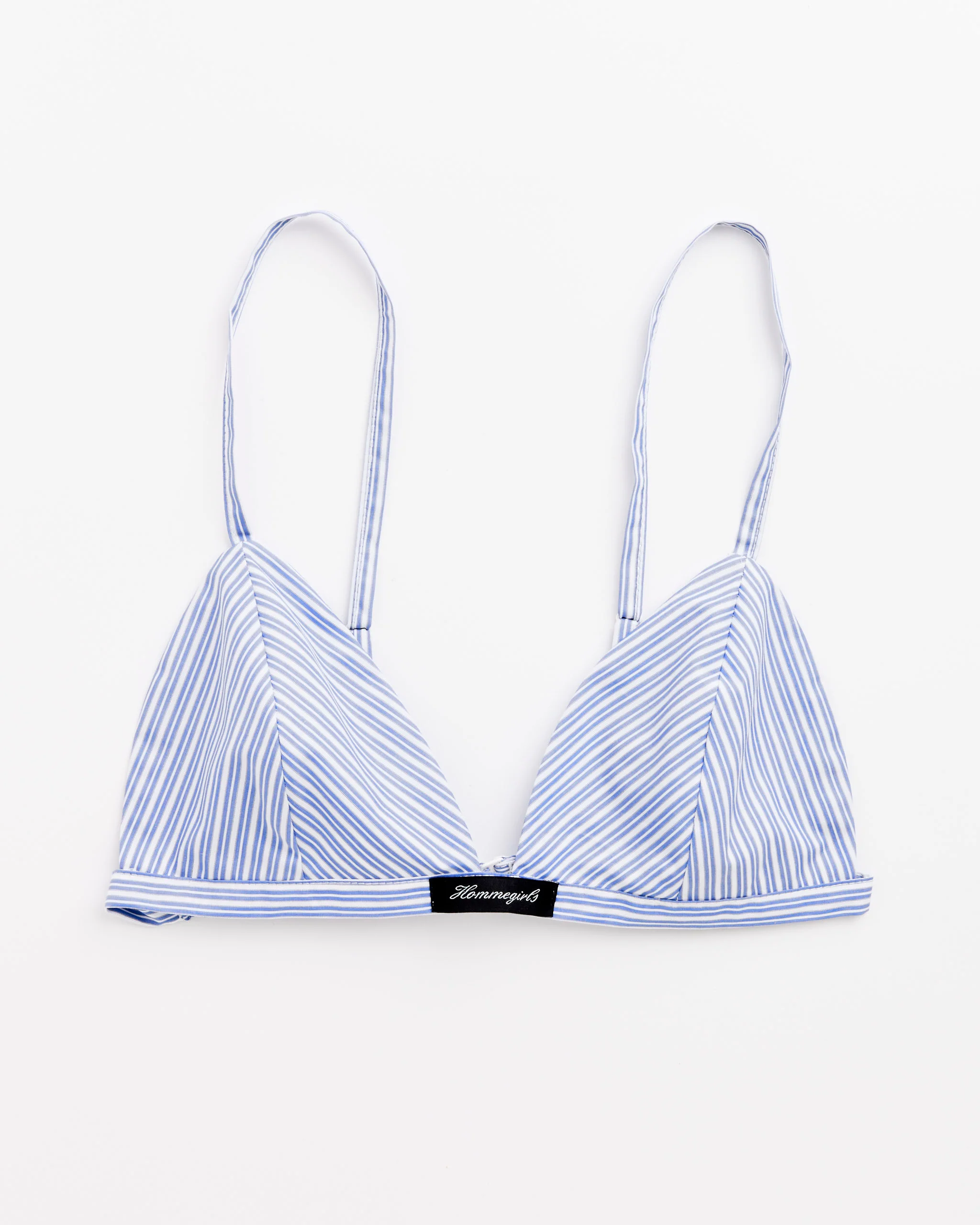 Shirting Bralette in Blue Mini Stripe