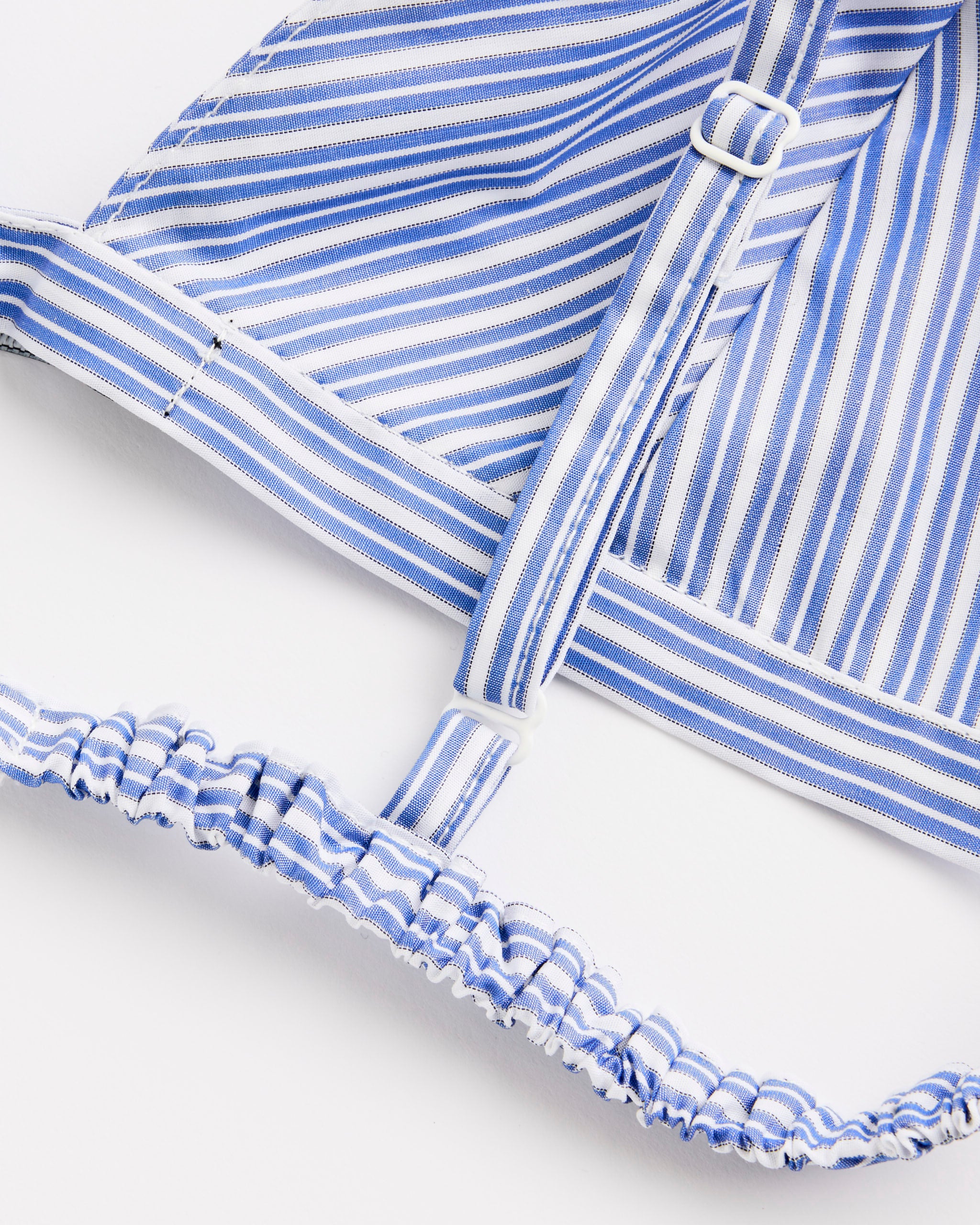 Shirting Bralette in Blue Mini Stripe - Image 3