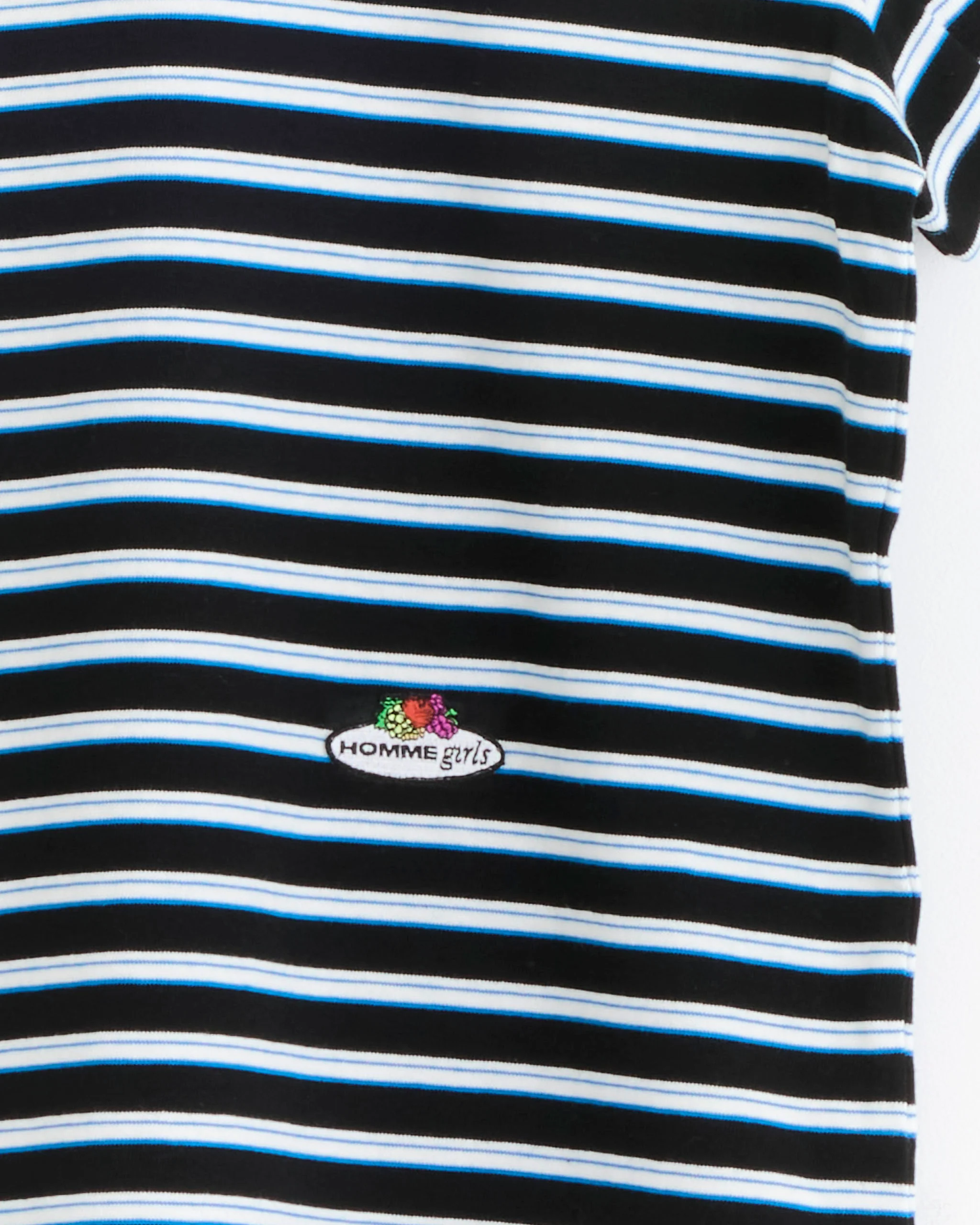 Striped Baby Tee in Black Blue Stripe - Image 2