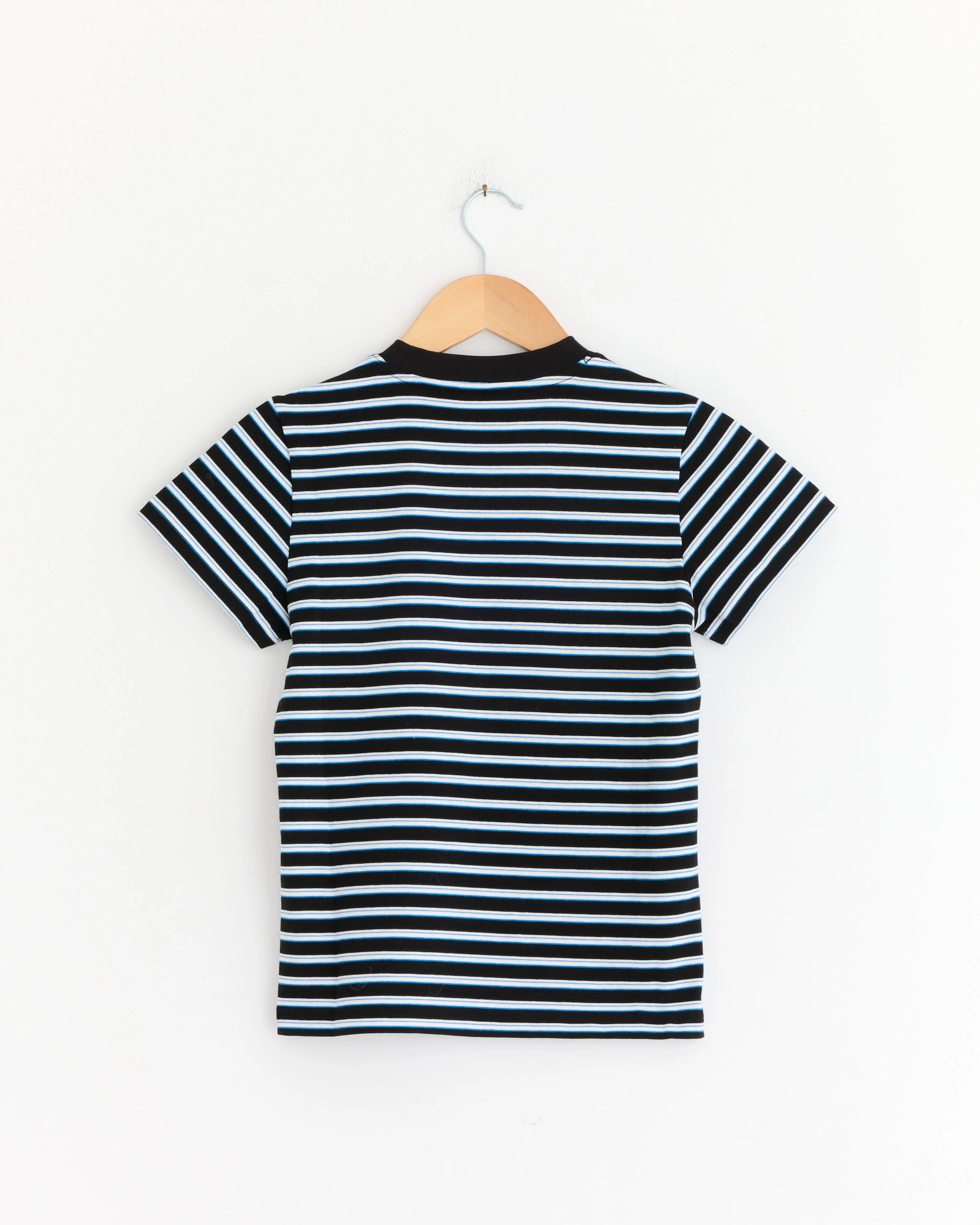 Striped Baby Tee in Black Blue Stripe - Image 3