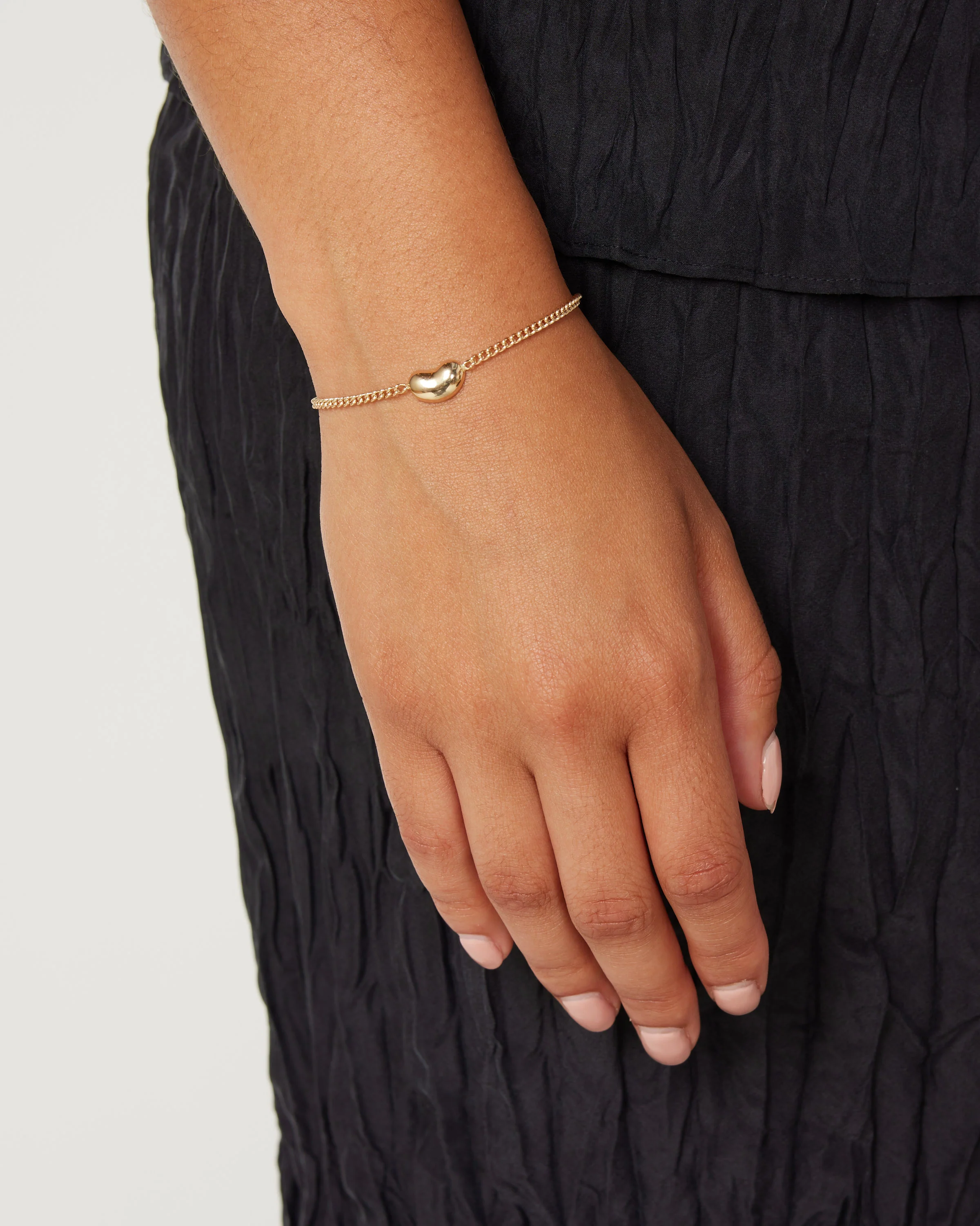 Large Bean Cuban Chain Bracelet - Image 4