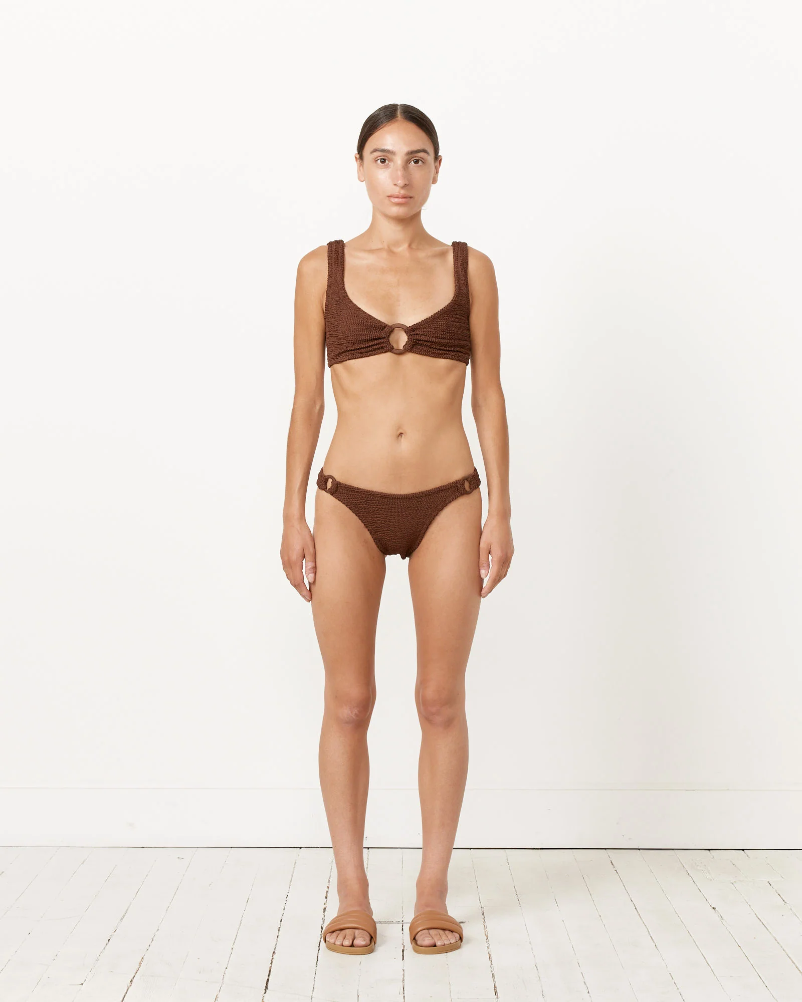 Hallie Bikini in Metallic Chocolate