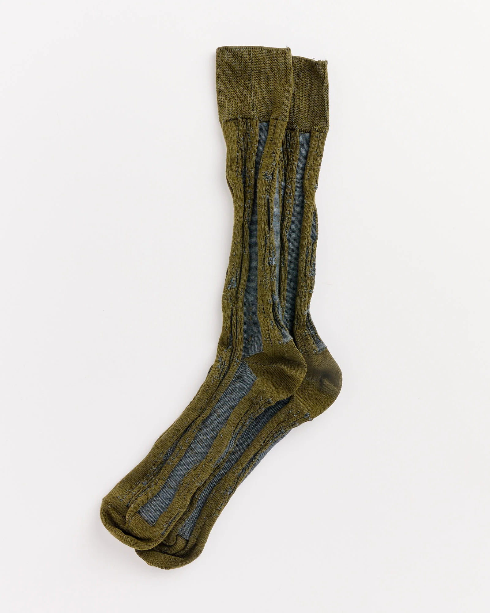 Cotton Jacquard Socks in Green