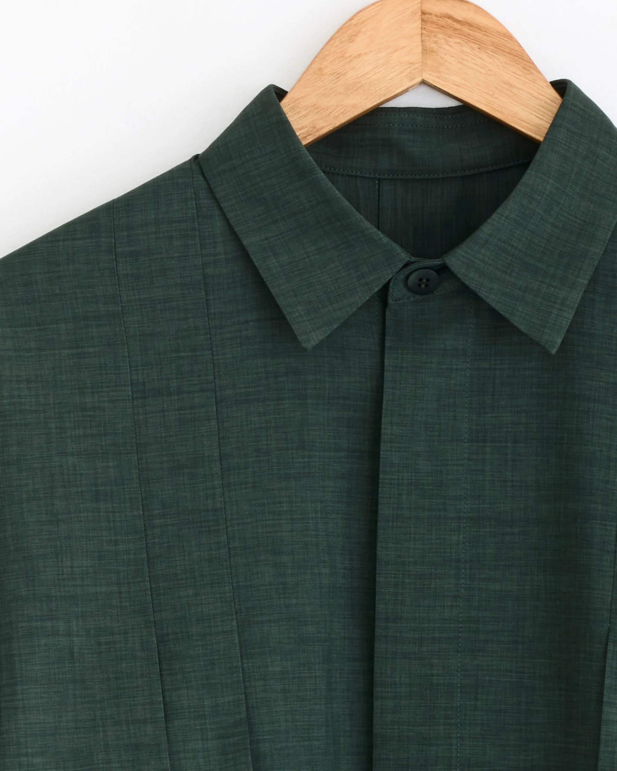 Linen Like Shirt in Dark Green - Image 2
