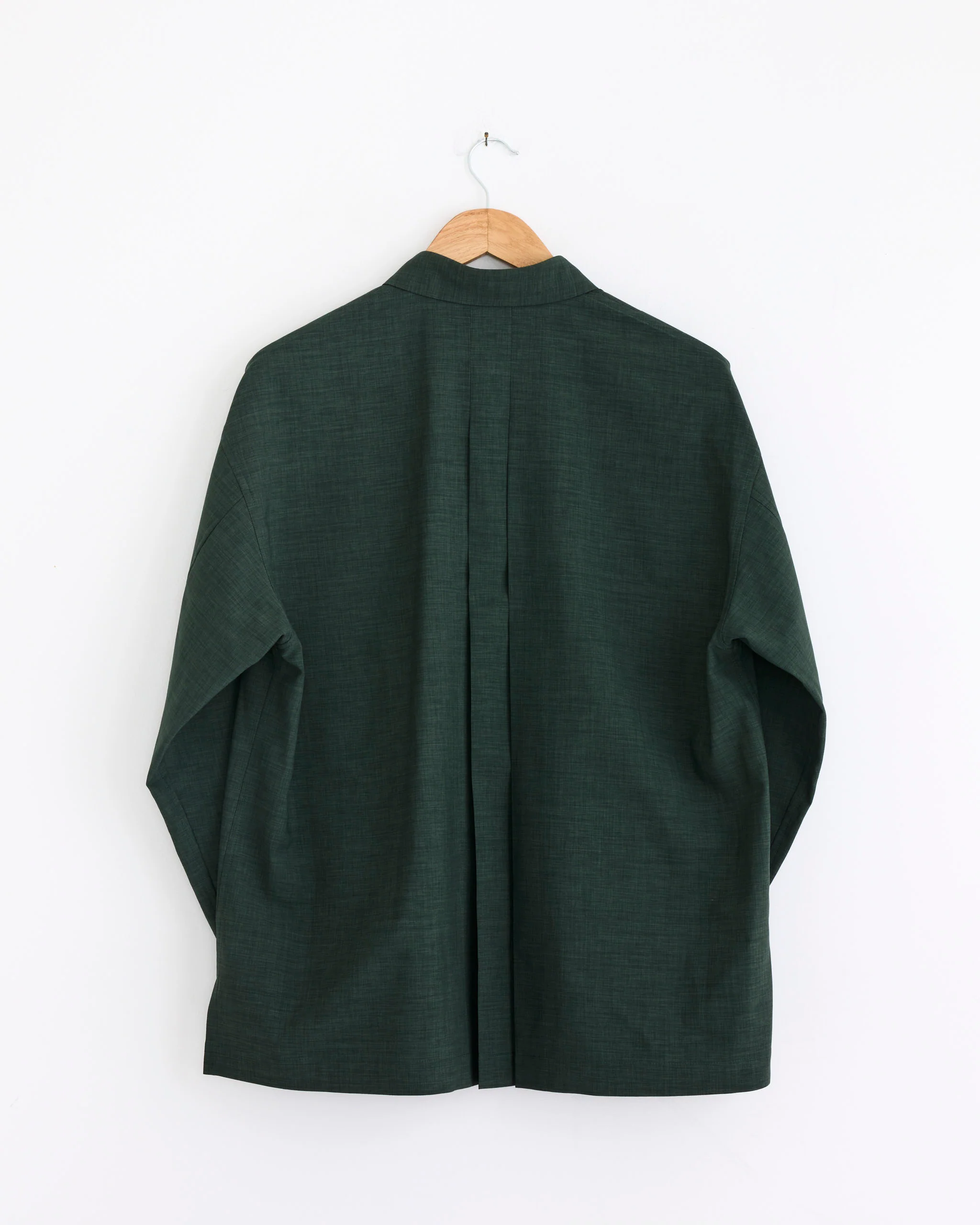 Linen Like Shirt in Dark Green - Image 3
