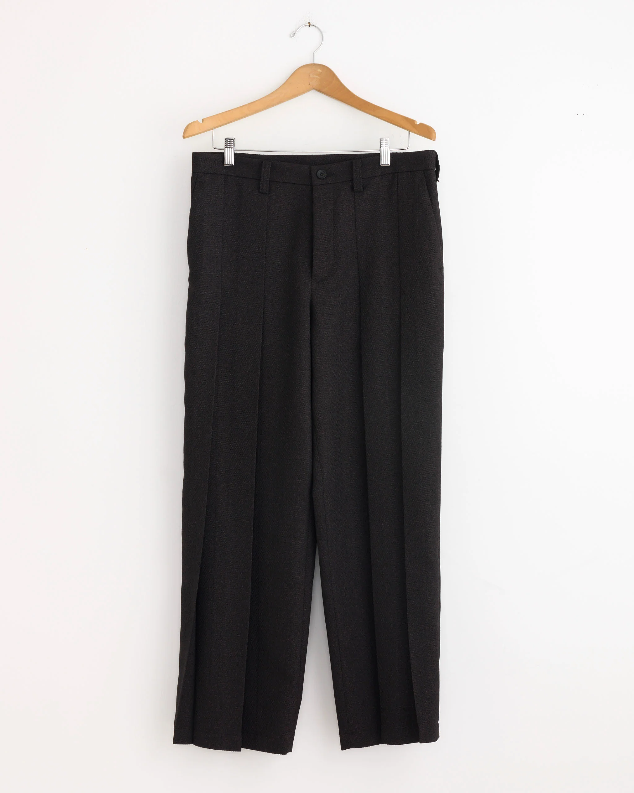 Wool Like Tweed Pant in Dark Brown