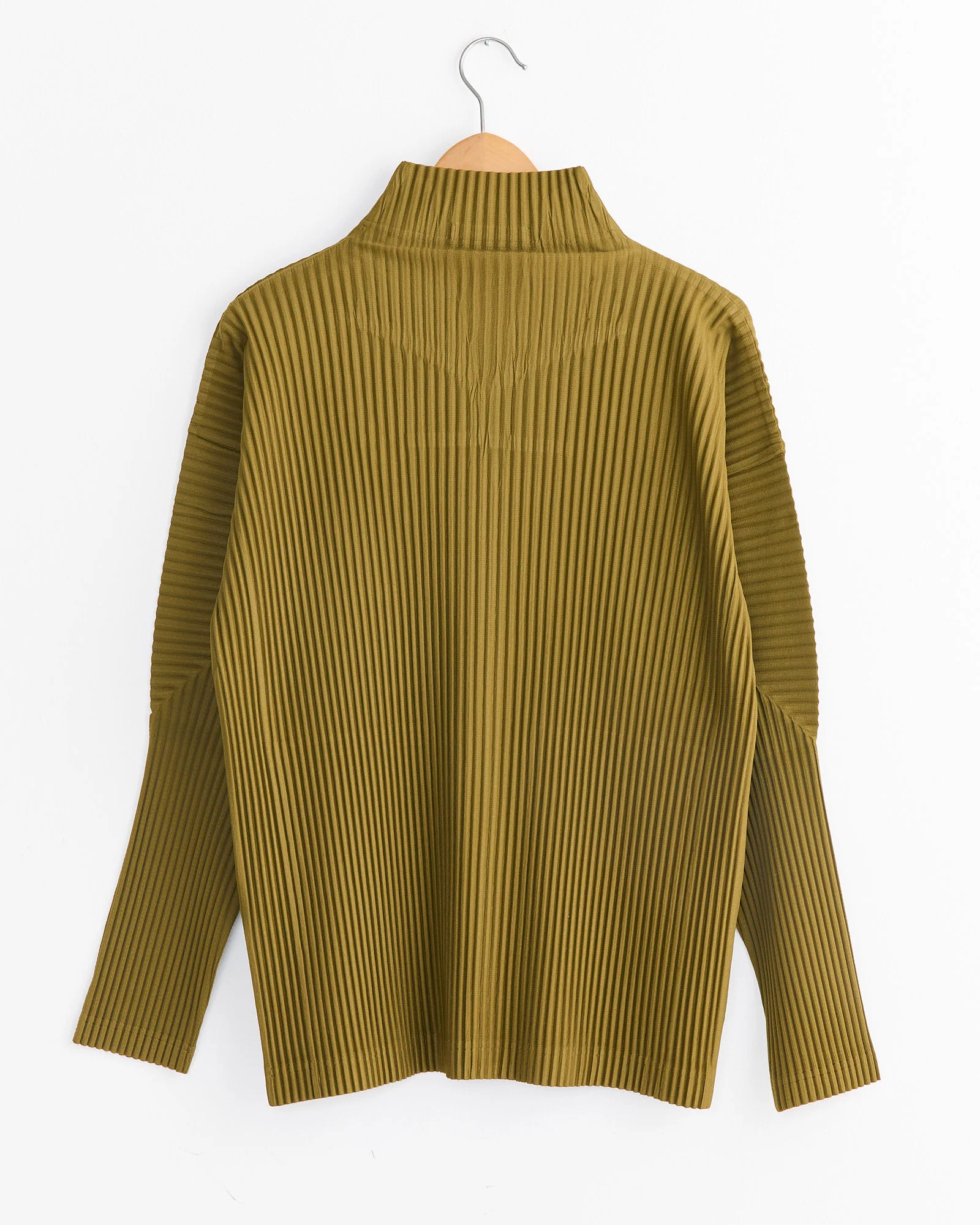 Color Pleats Jacket in Olive Khaki - Image 3