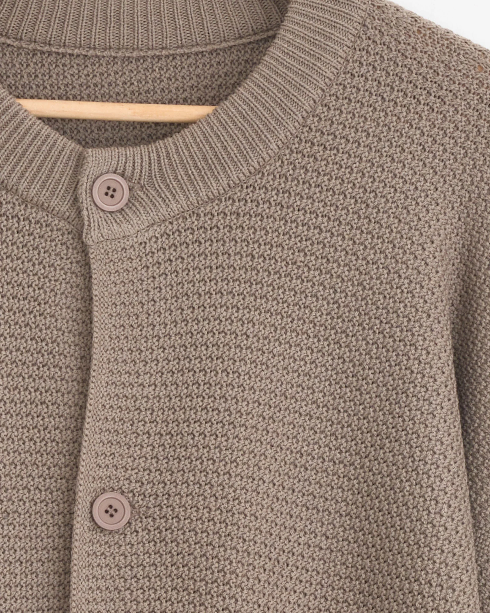 Rustic Knit Cardigan in Greige - Image 2