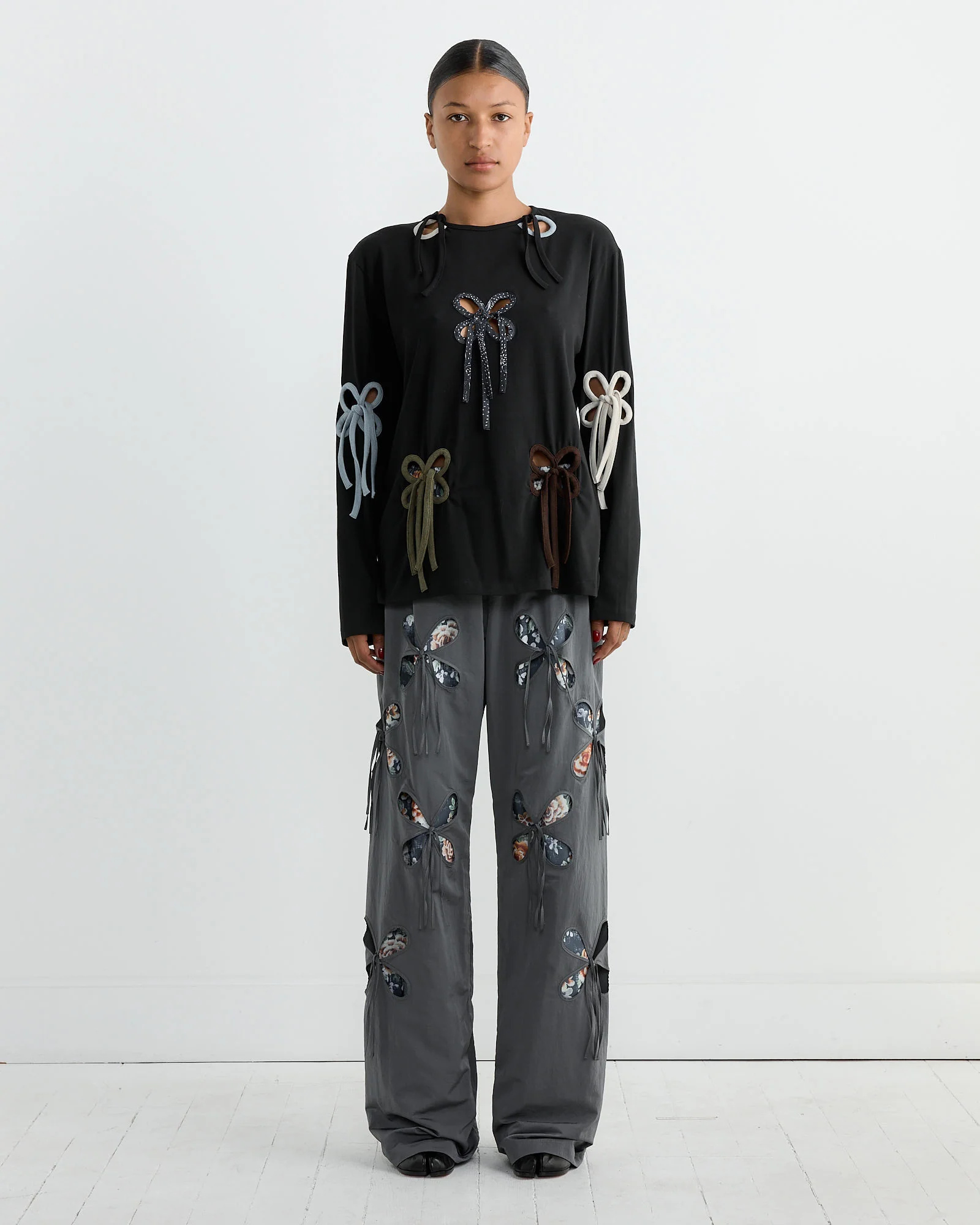 Colorful Petal Top in Black/Multicolor - Image 2