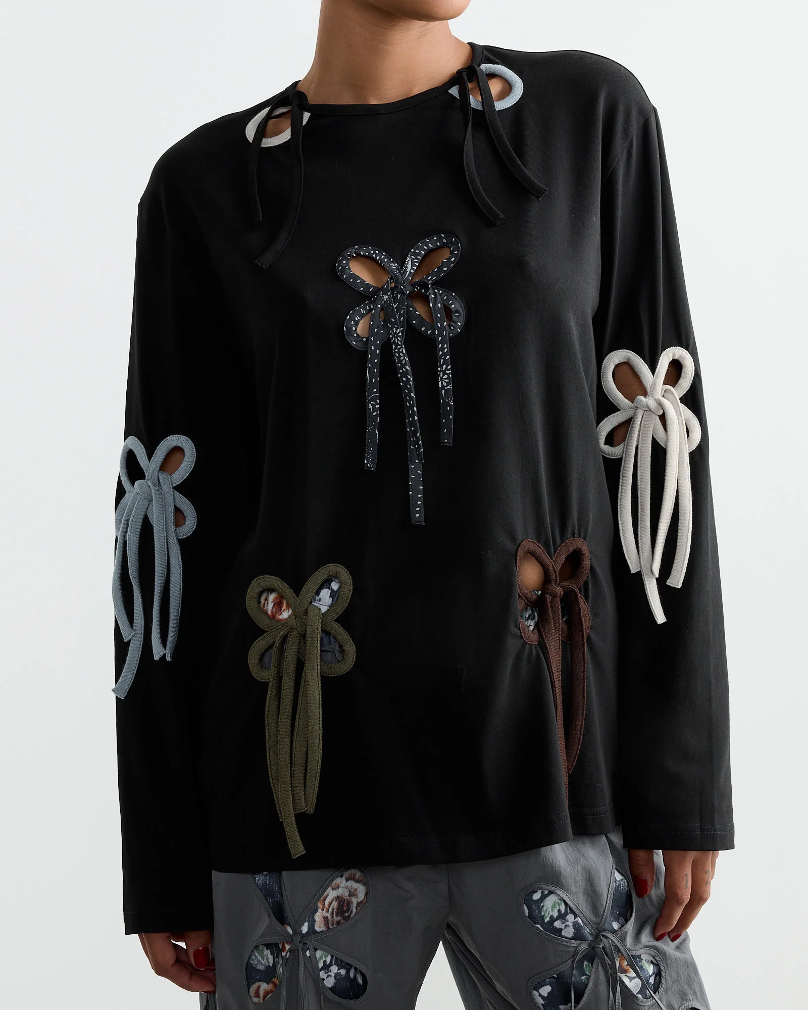Colorful Petal Top in Black/Multicolor - Image 3