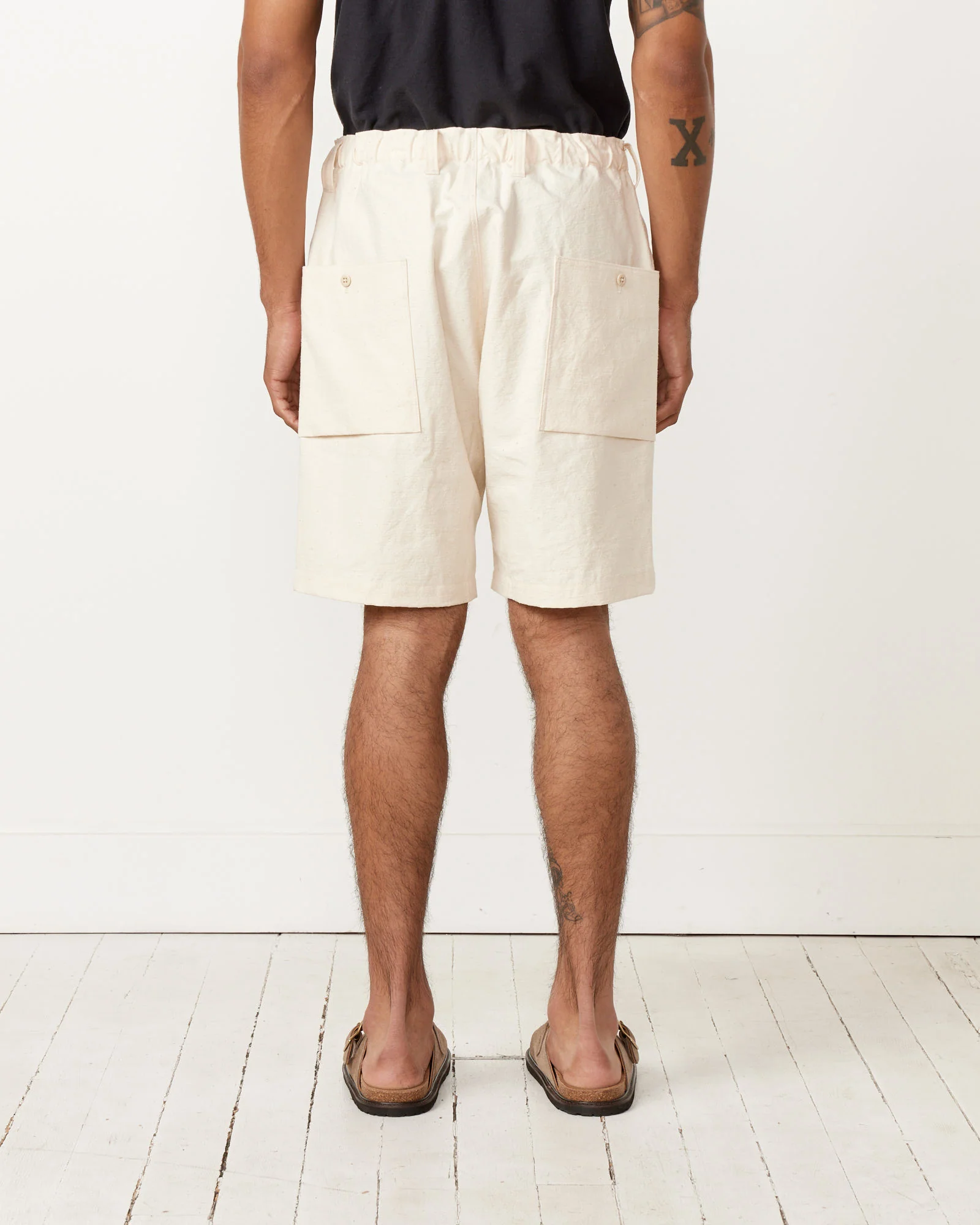 Back Nep Umps Shorts in Ecru - Image 4