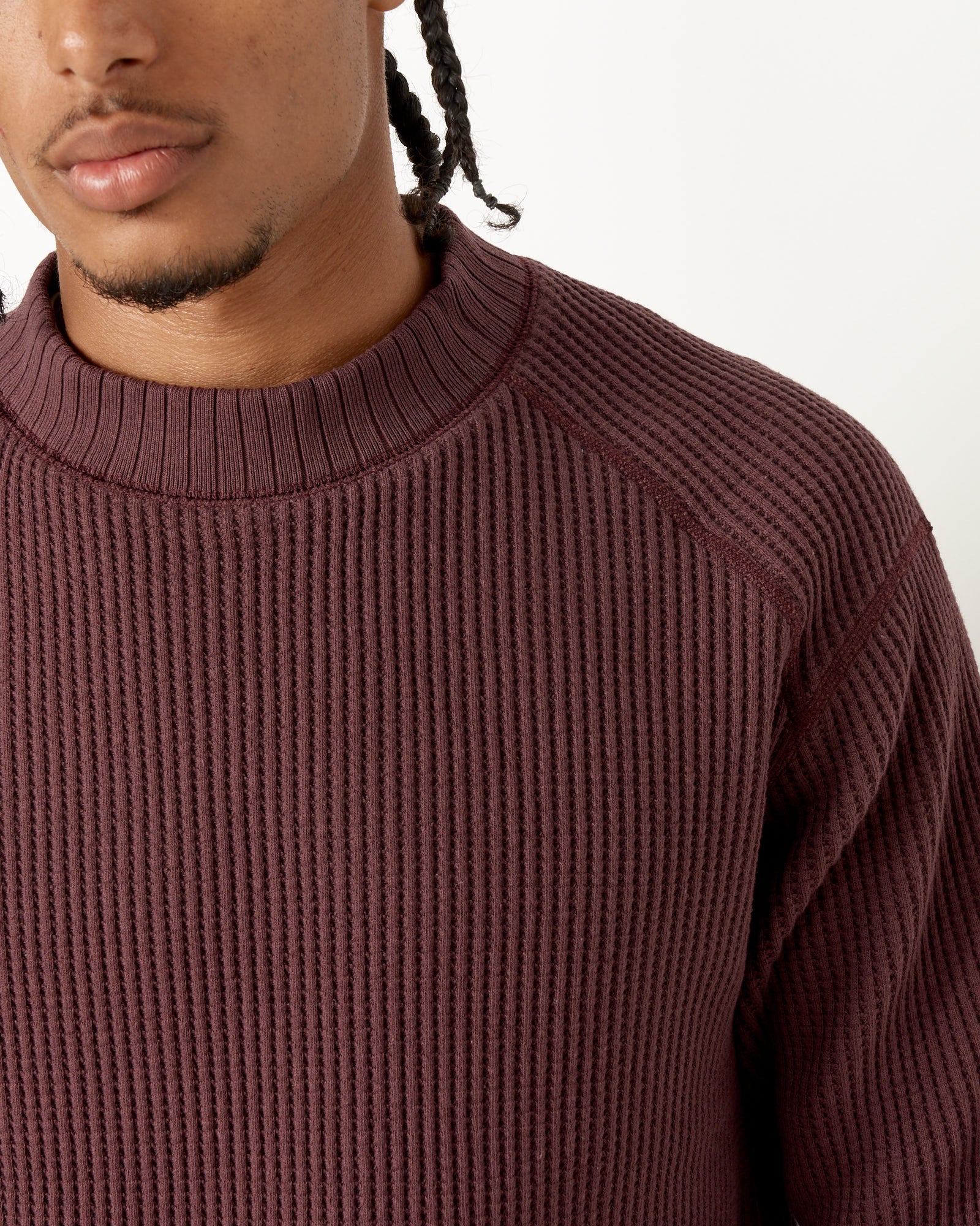 Waffle Midneck in Mahogany - Image 4