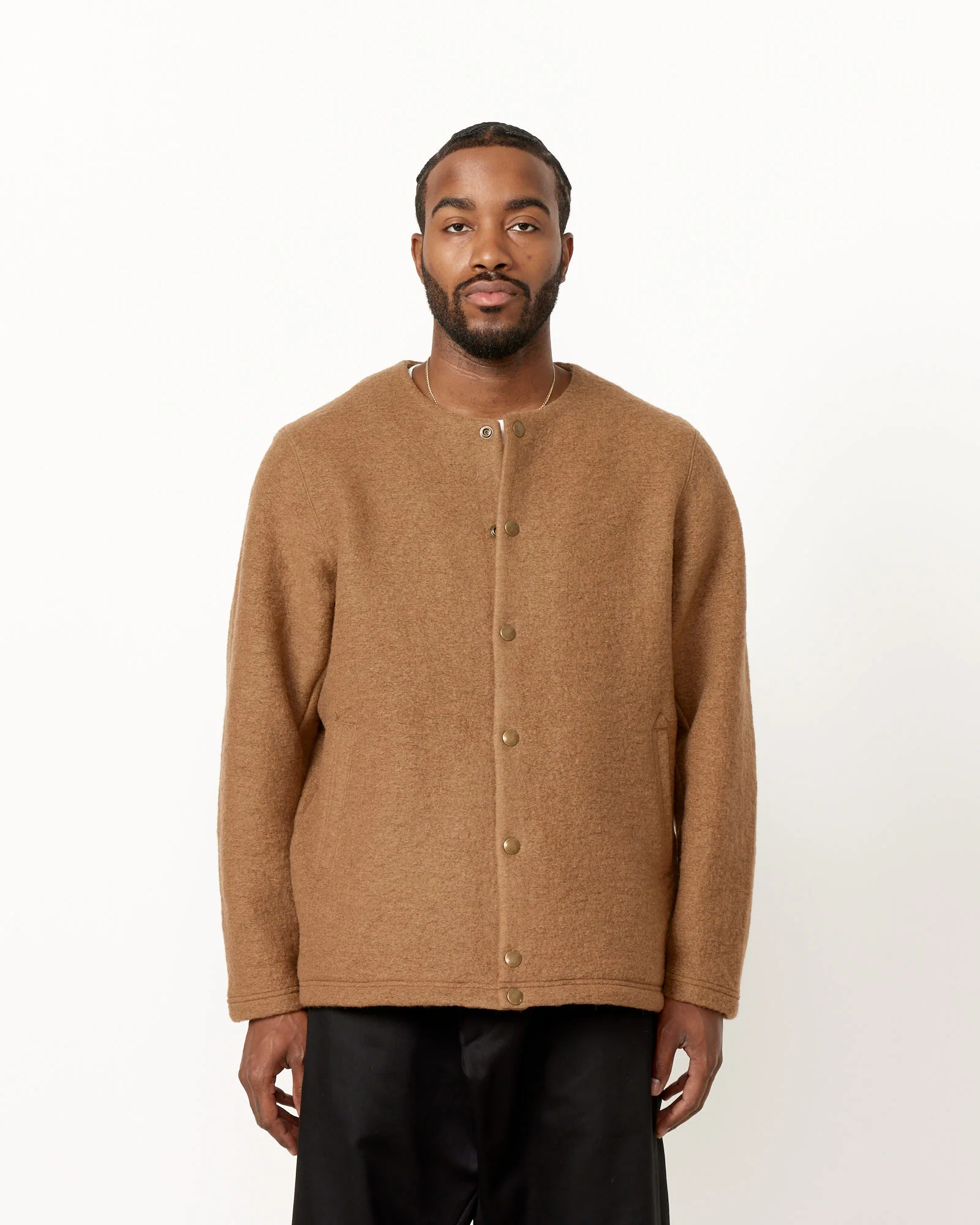 Wool Collarless Jacket - Image 7