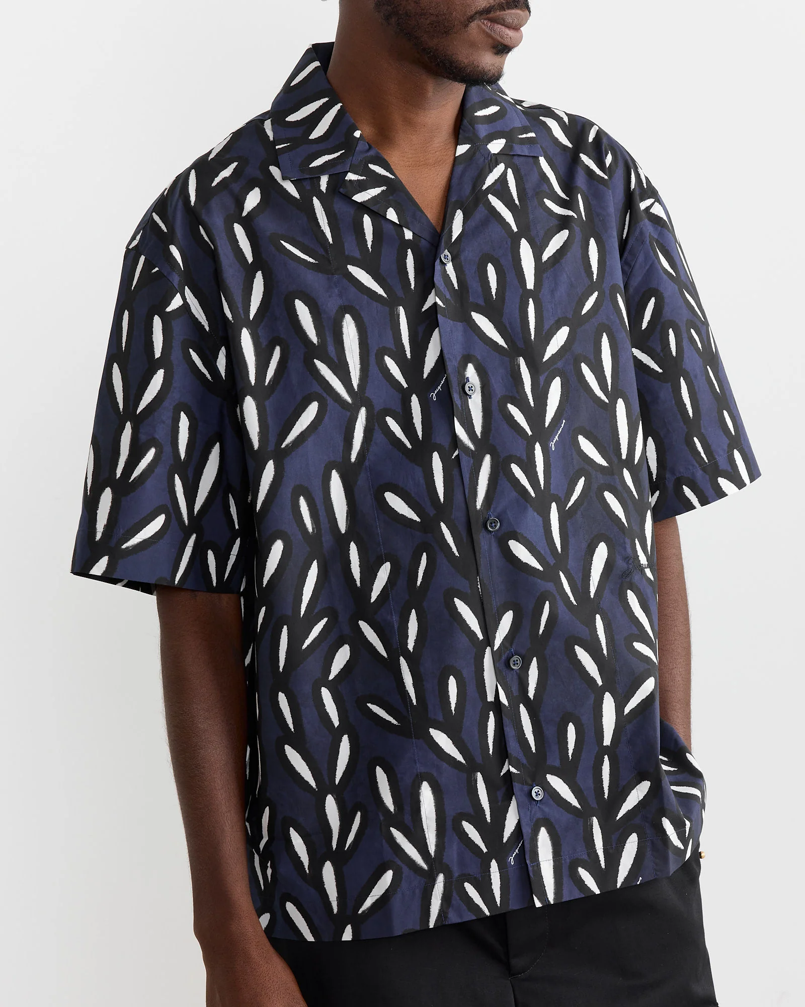 La Chemise Jean Shirt in Navy/Black - Image 4
