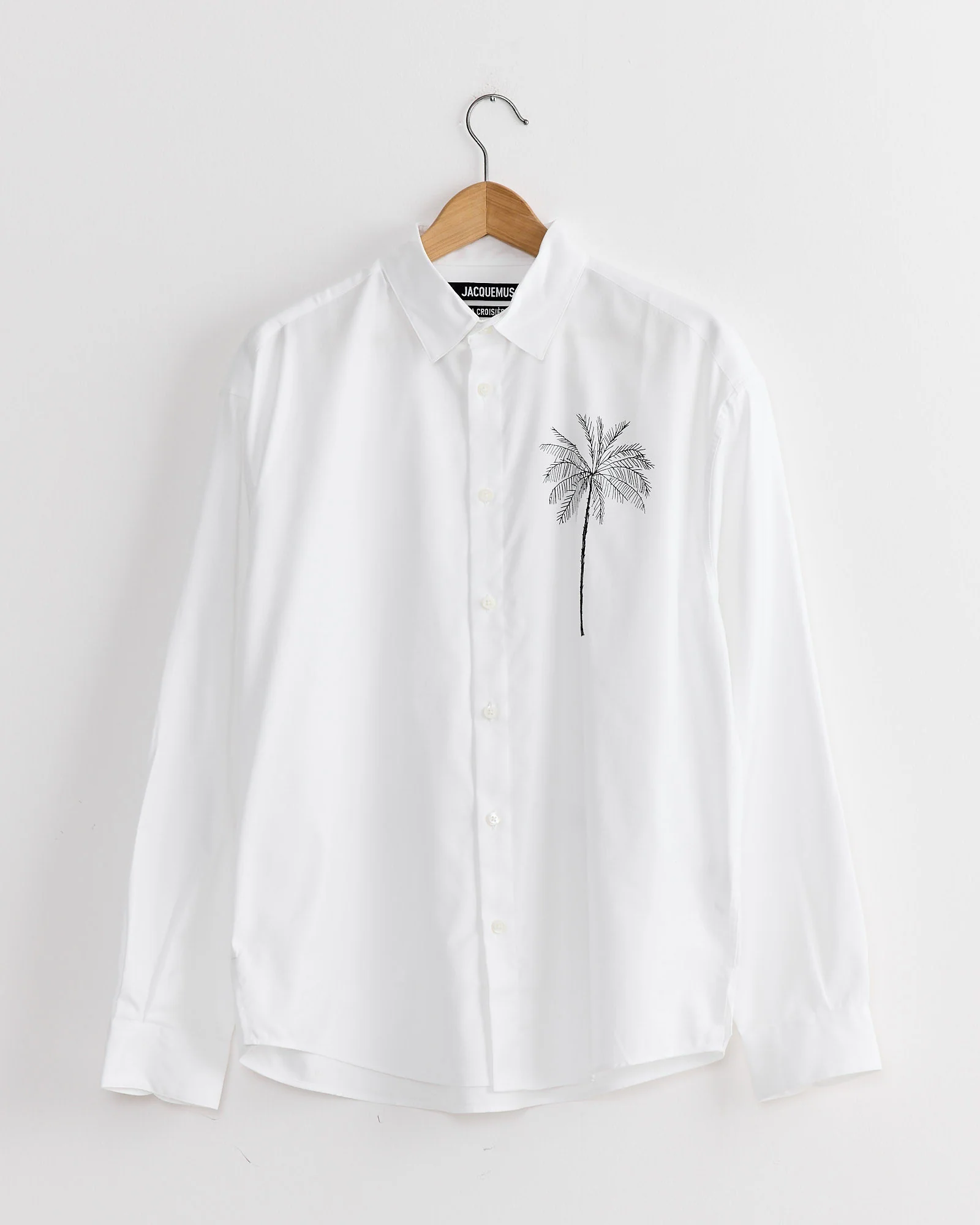 La Chemise Simon Shirt in Palm Tree White/Black
