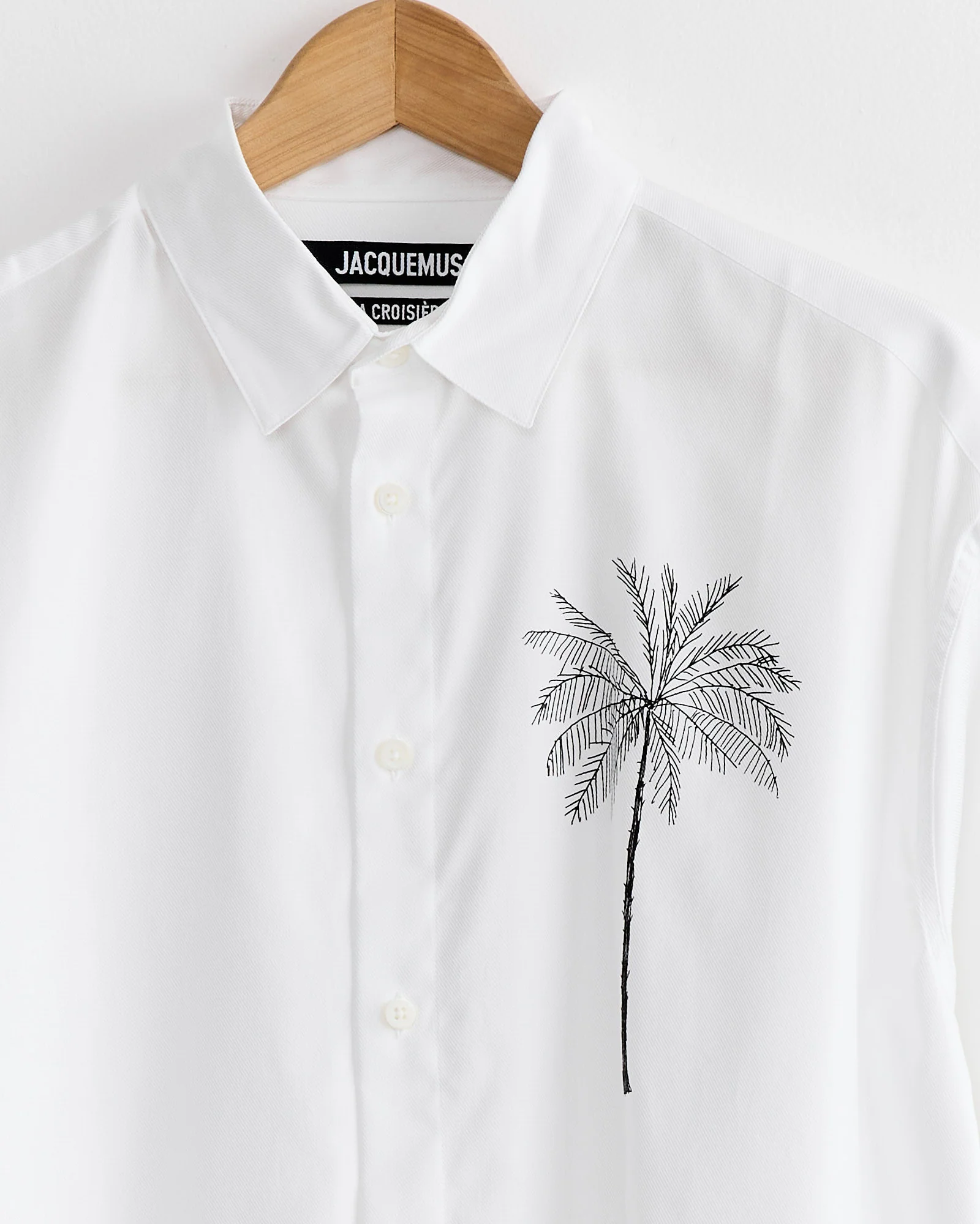 La Chemise Simon Shirt in Palm Tree White/Black - Image 2