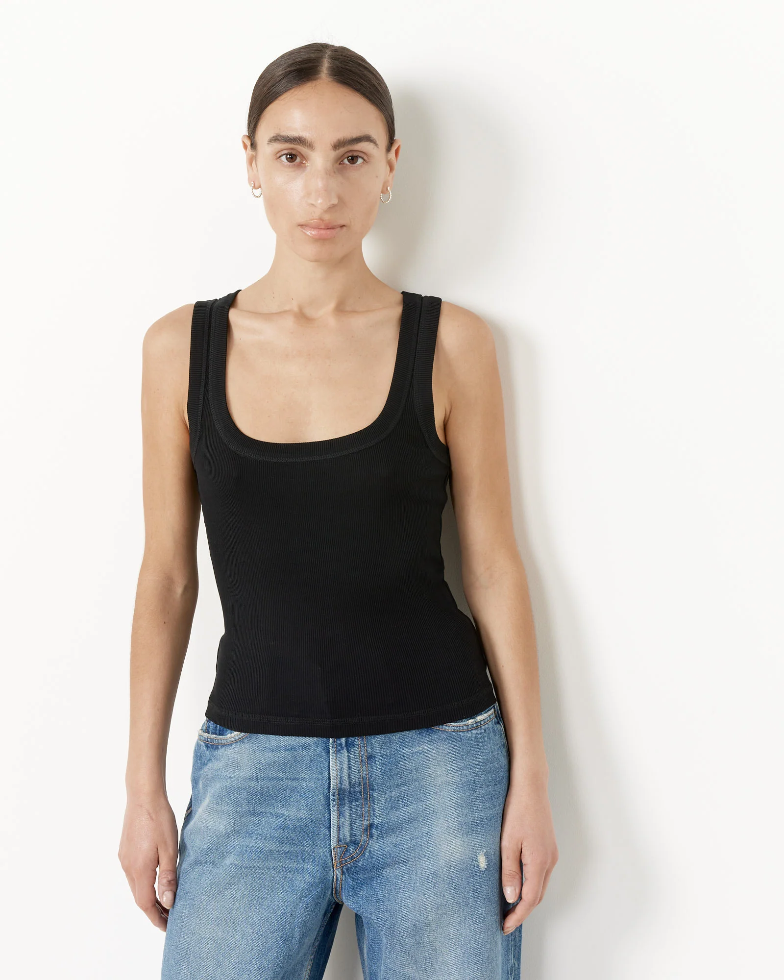 Le Debardeur Gros Grain Top in Black - Image 3