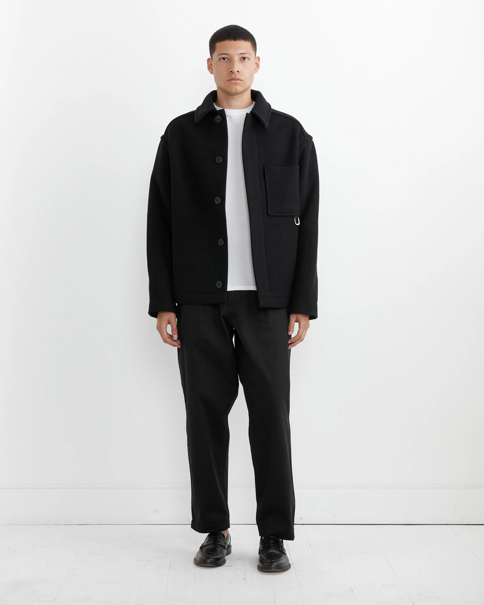 Le Manteau Court Coat in Black - Image 2