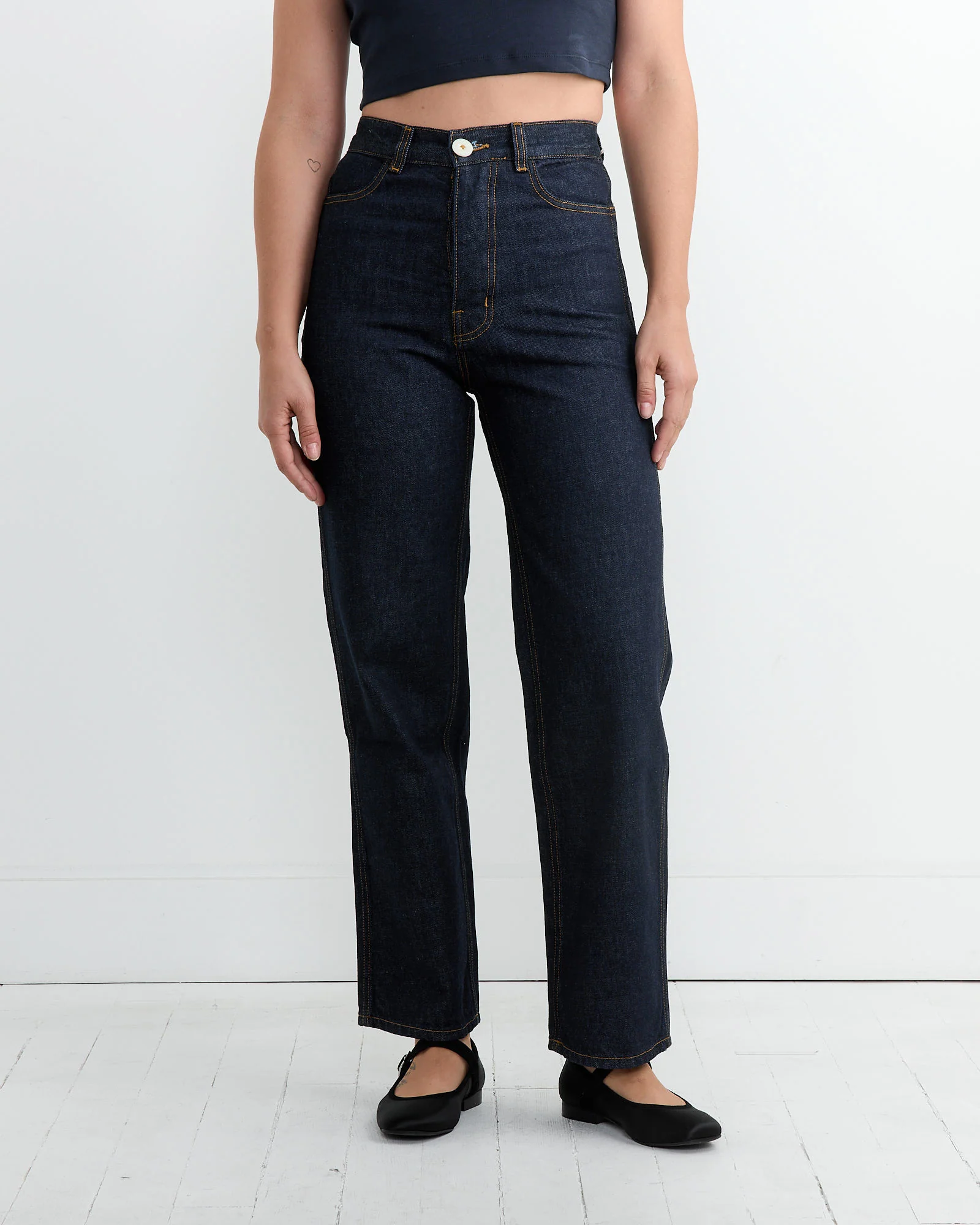 The 225 Gold Stitch in Dark Blue