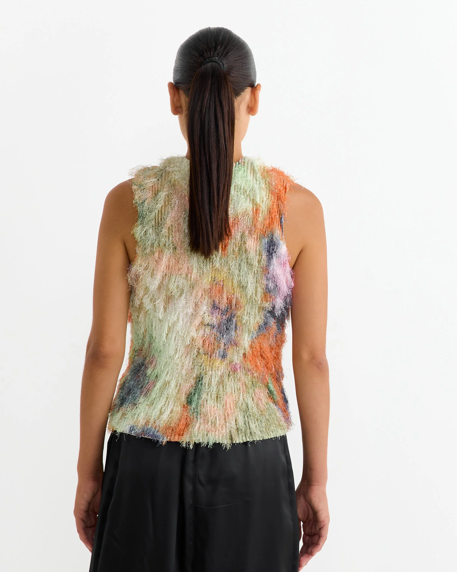 Thelma Pleated Furry Top in Gundula - Image 5