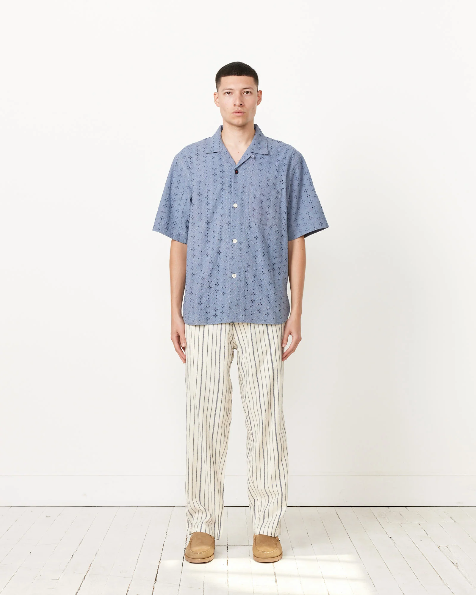 Schiffli Ronen Shirt in Blue - Image 2