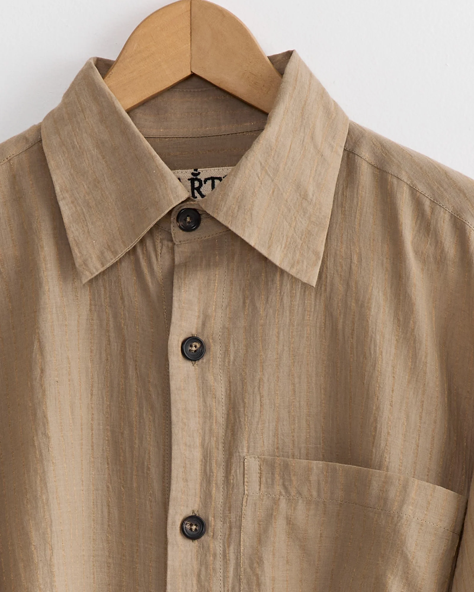 Handwoven Shirt in Sage/Zari - Image 2