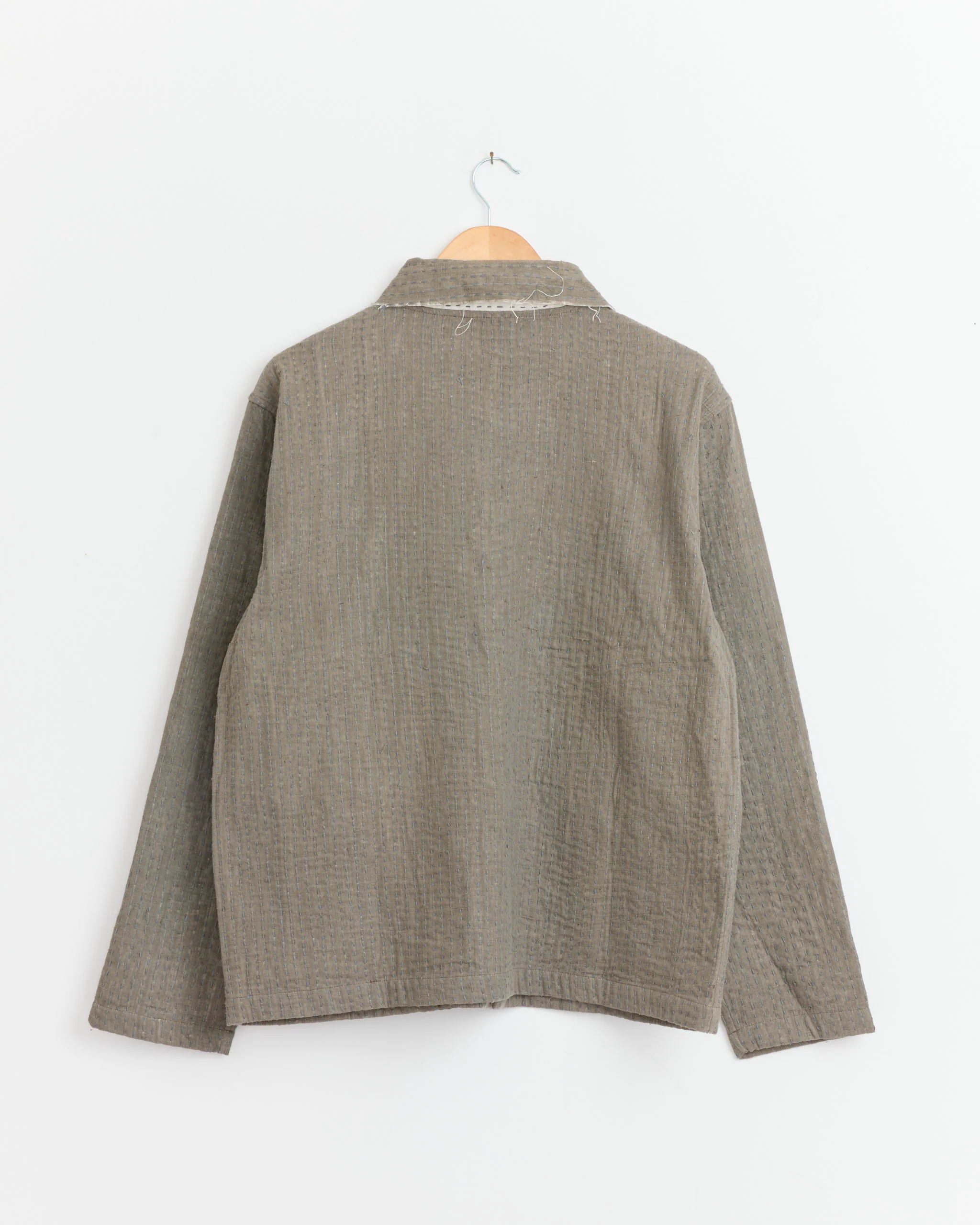 Kantha Quilt Jacket in Olive - Image 3