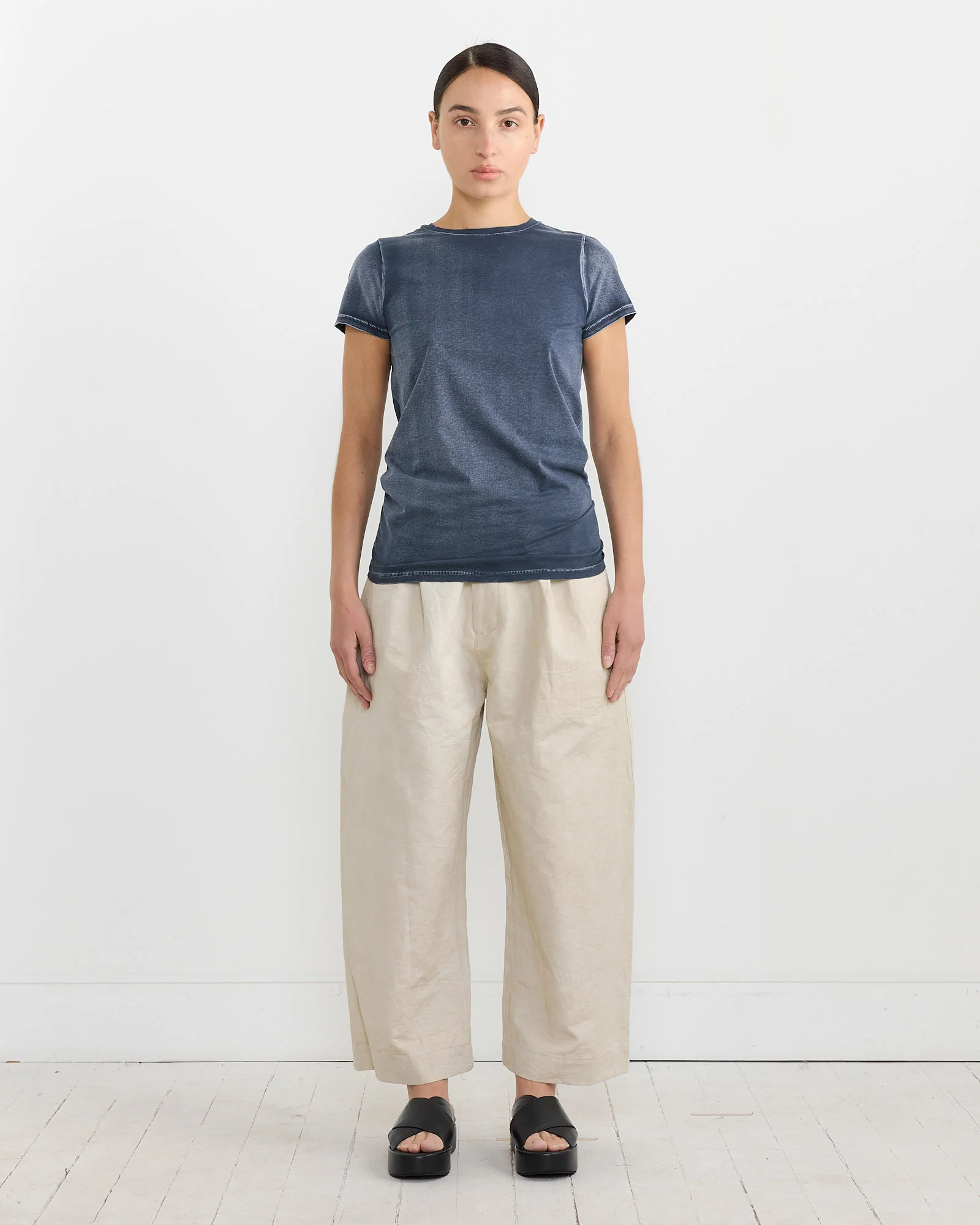 Bias Baby Tee in Indigo - Image 2