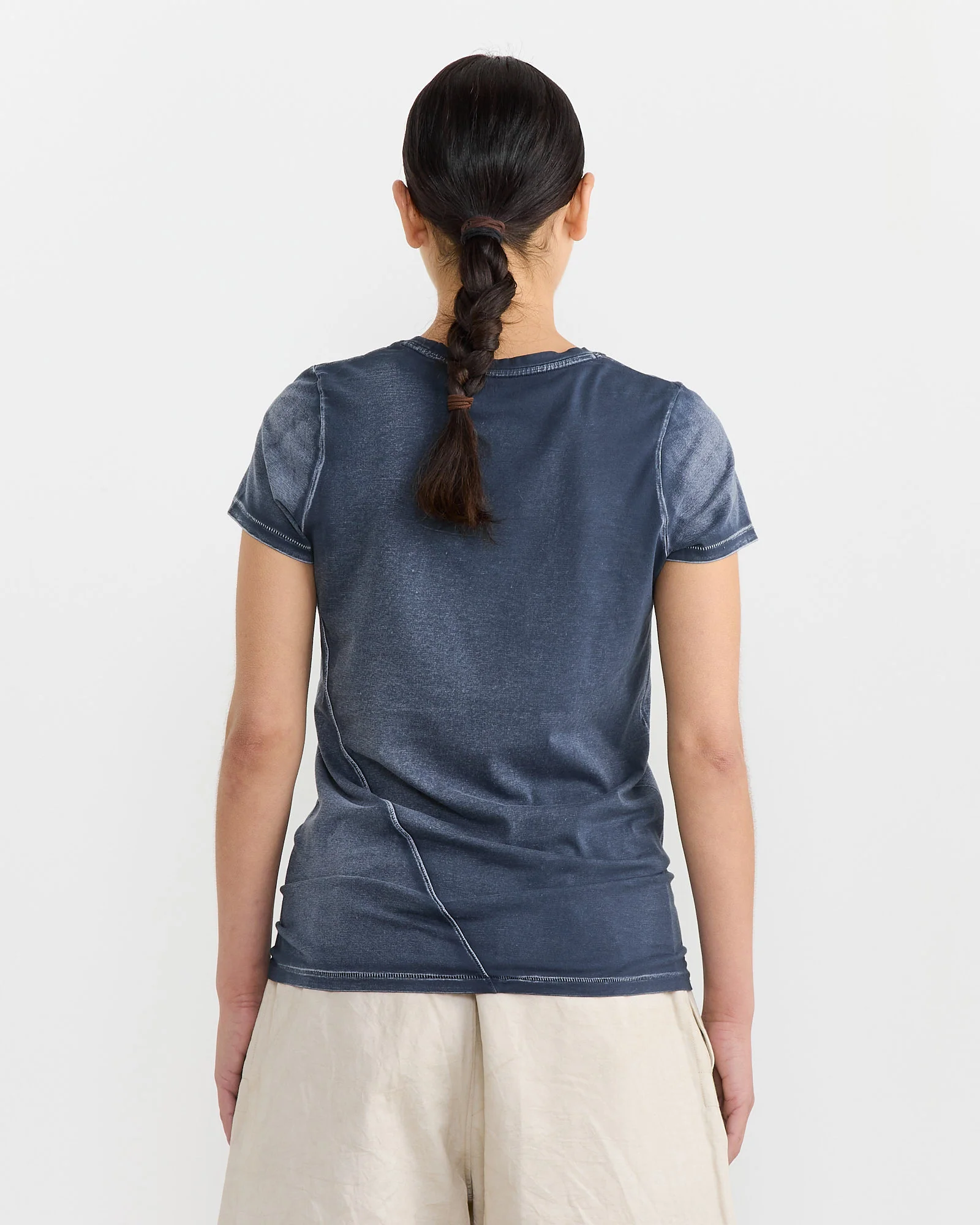 Bias Baby Tee in Indigo - Image 3