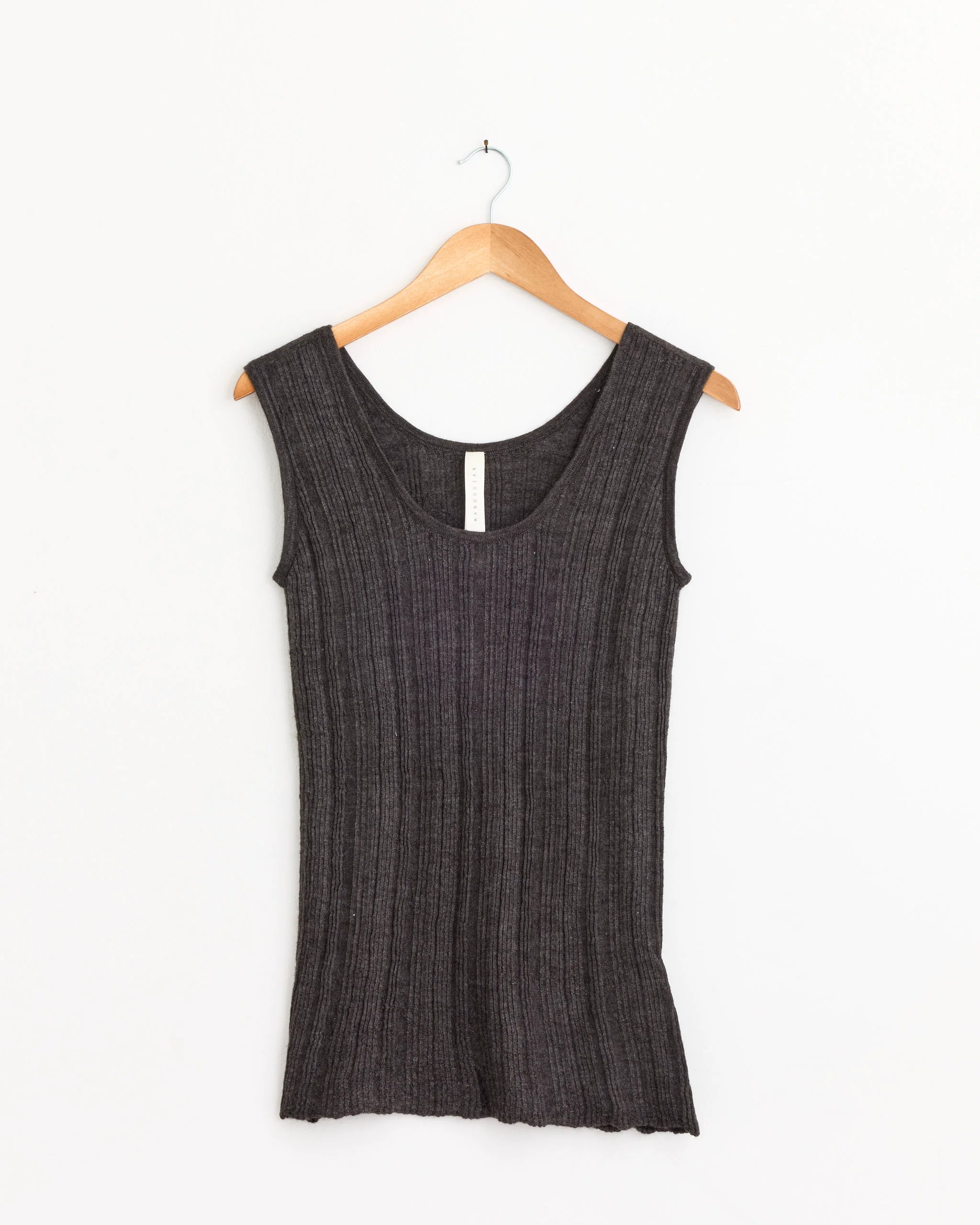 Plisse Tank in Blackened