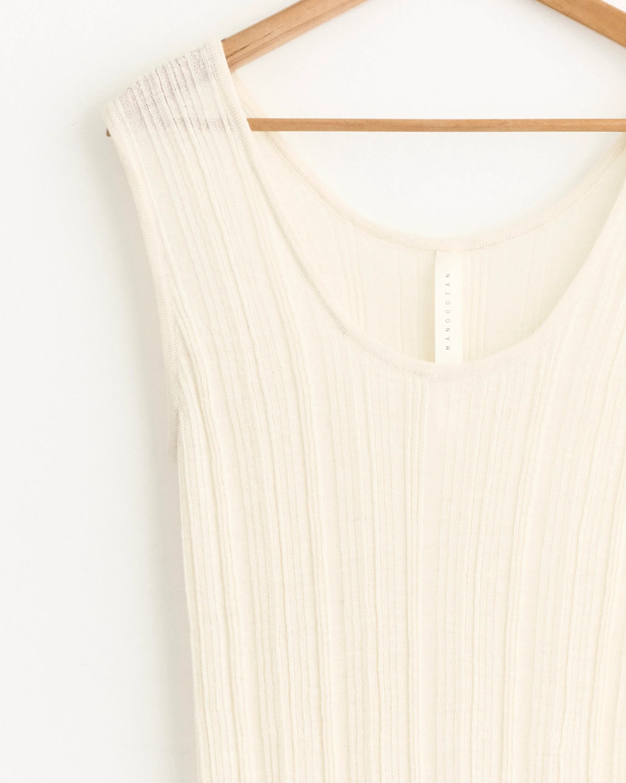 Plisse Tank Dress in Raw White - Image 2