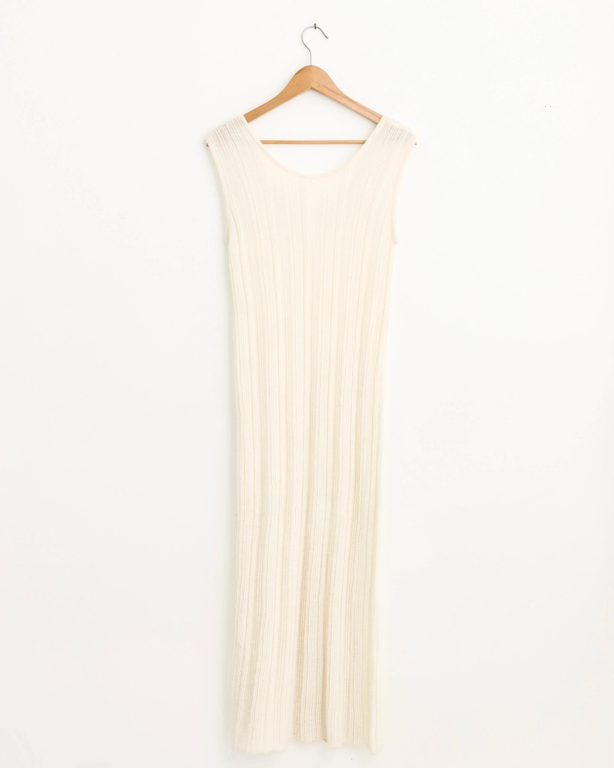 Plisse Tank Dress in Raw White - Image 3