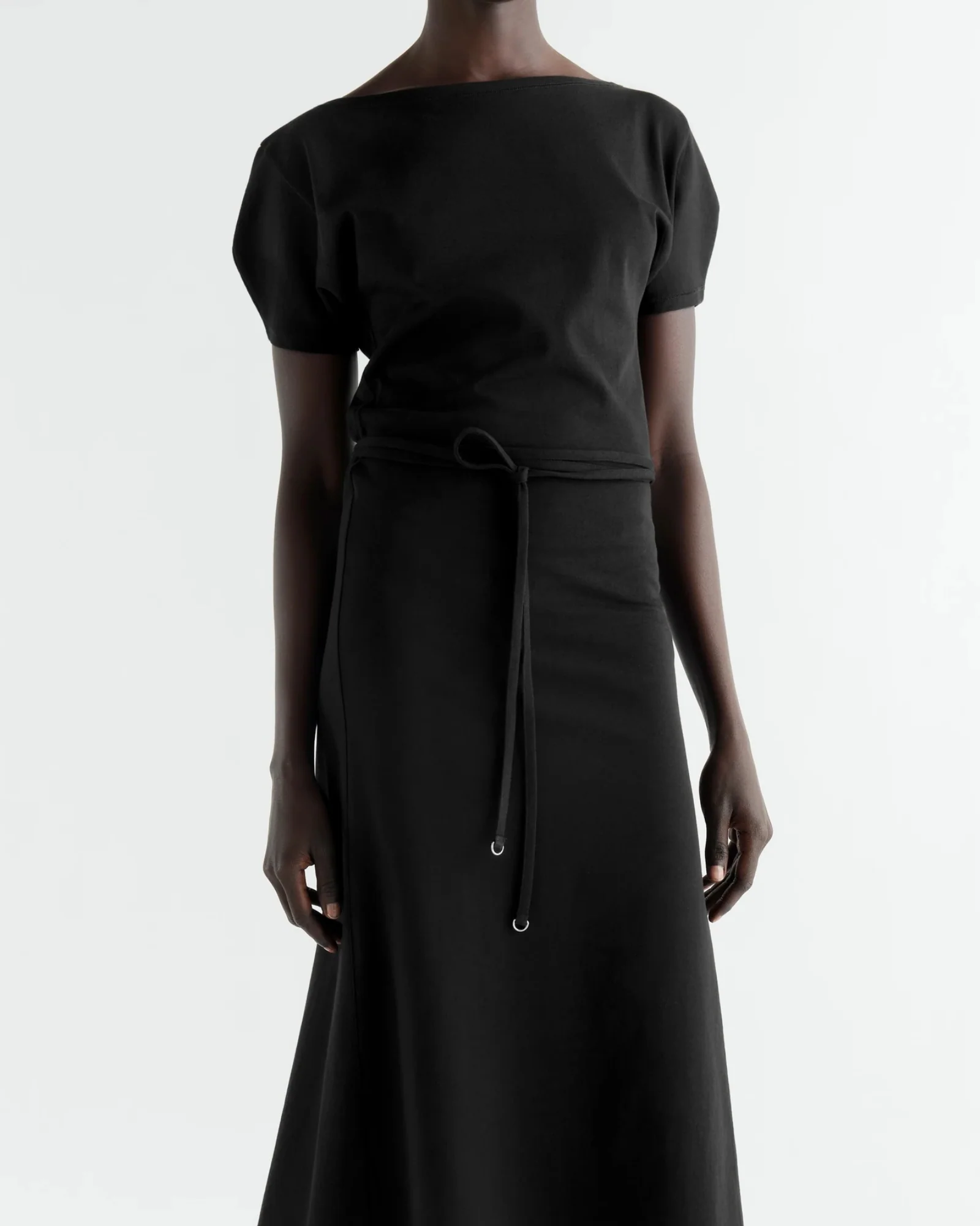 Belted Dress in Black - Image 2