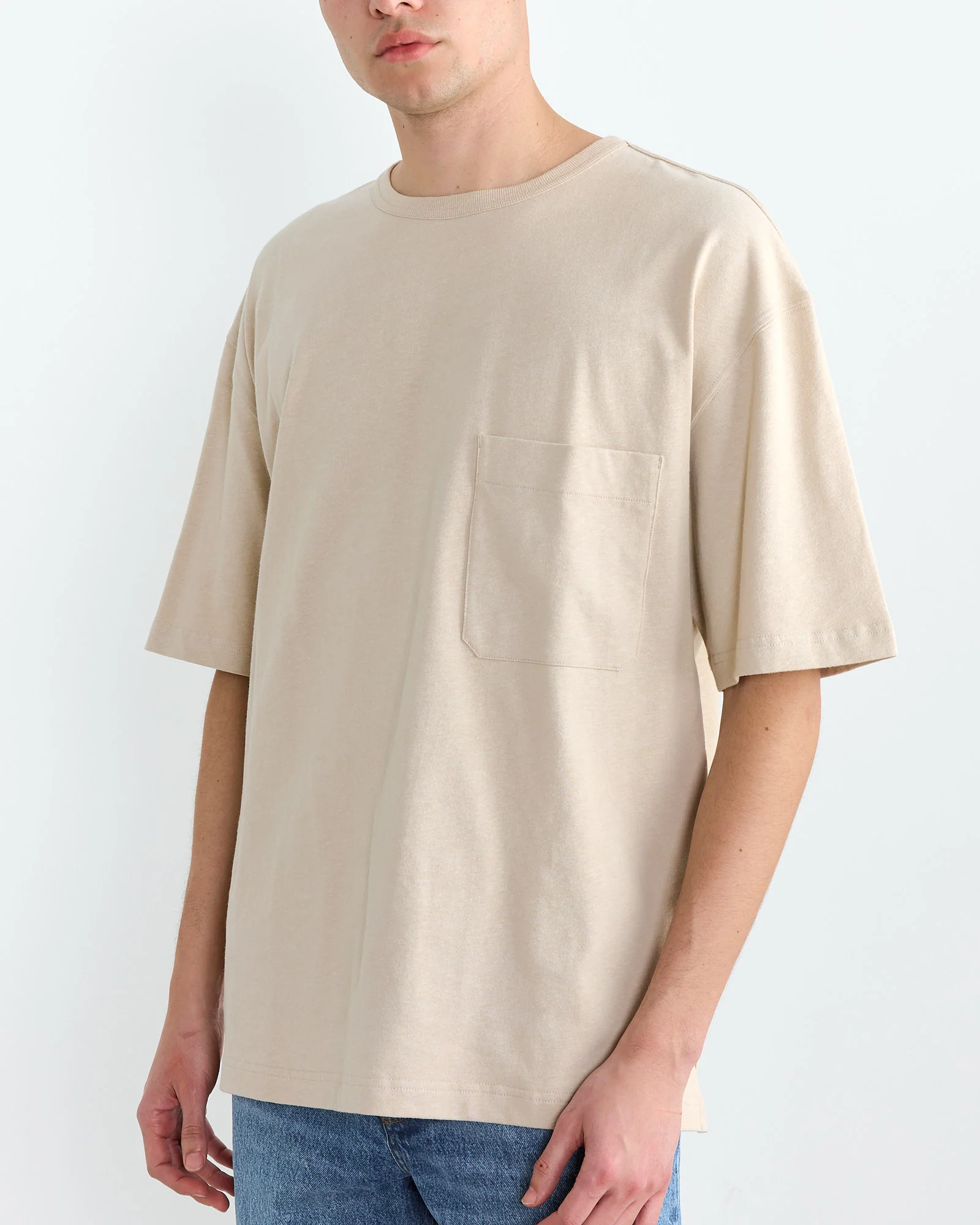 Boxy T-Shirt in Warm Beige - Image 3