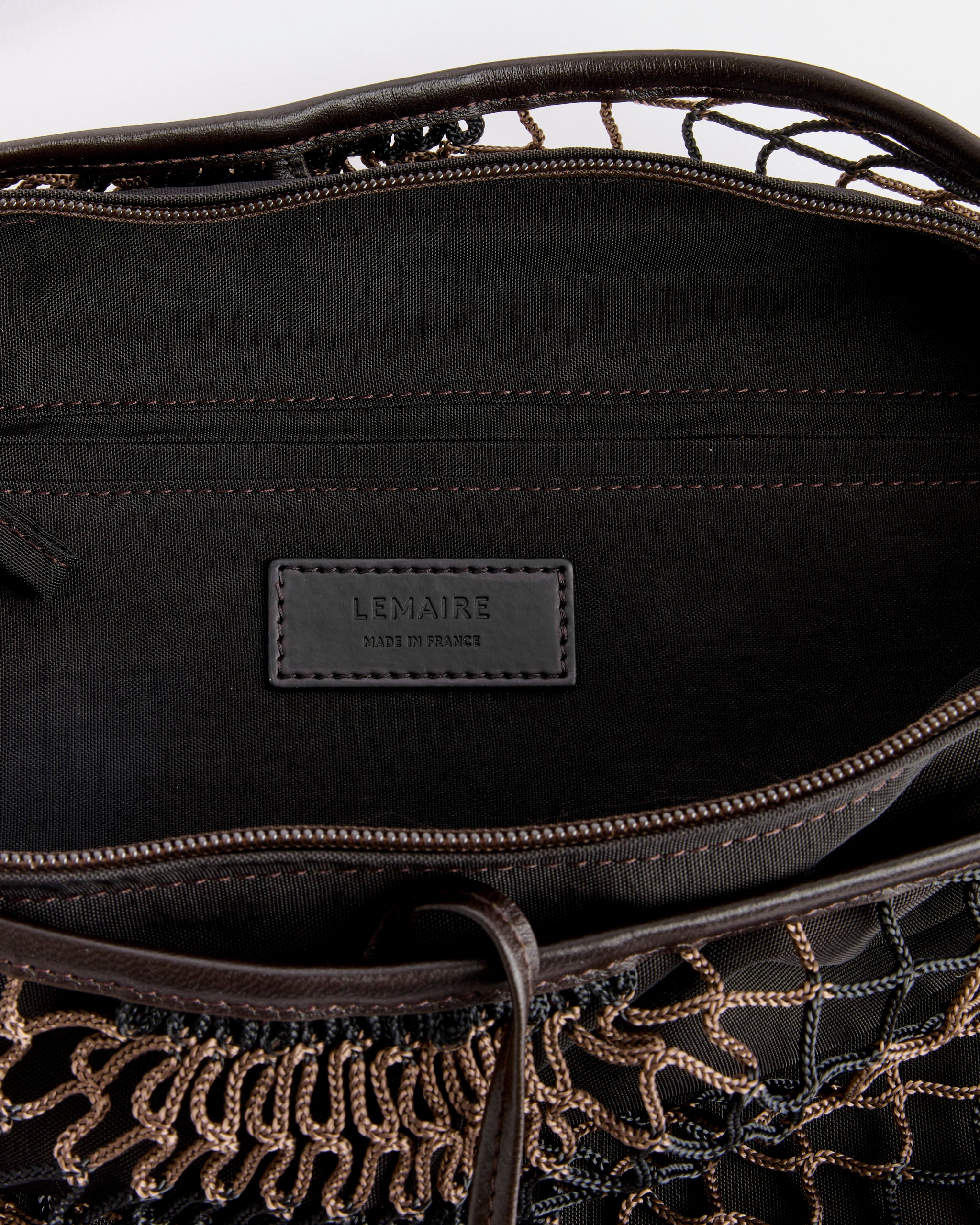 Croissant Filt Bag in Chevron Marron Glace/Black - Image 3