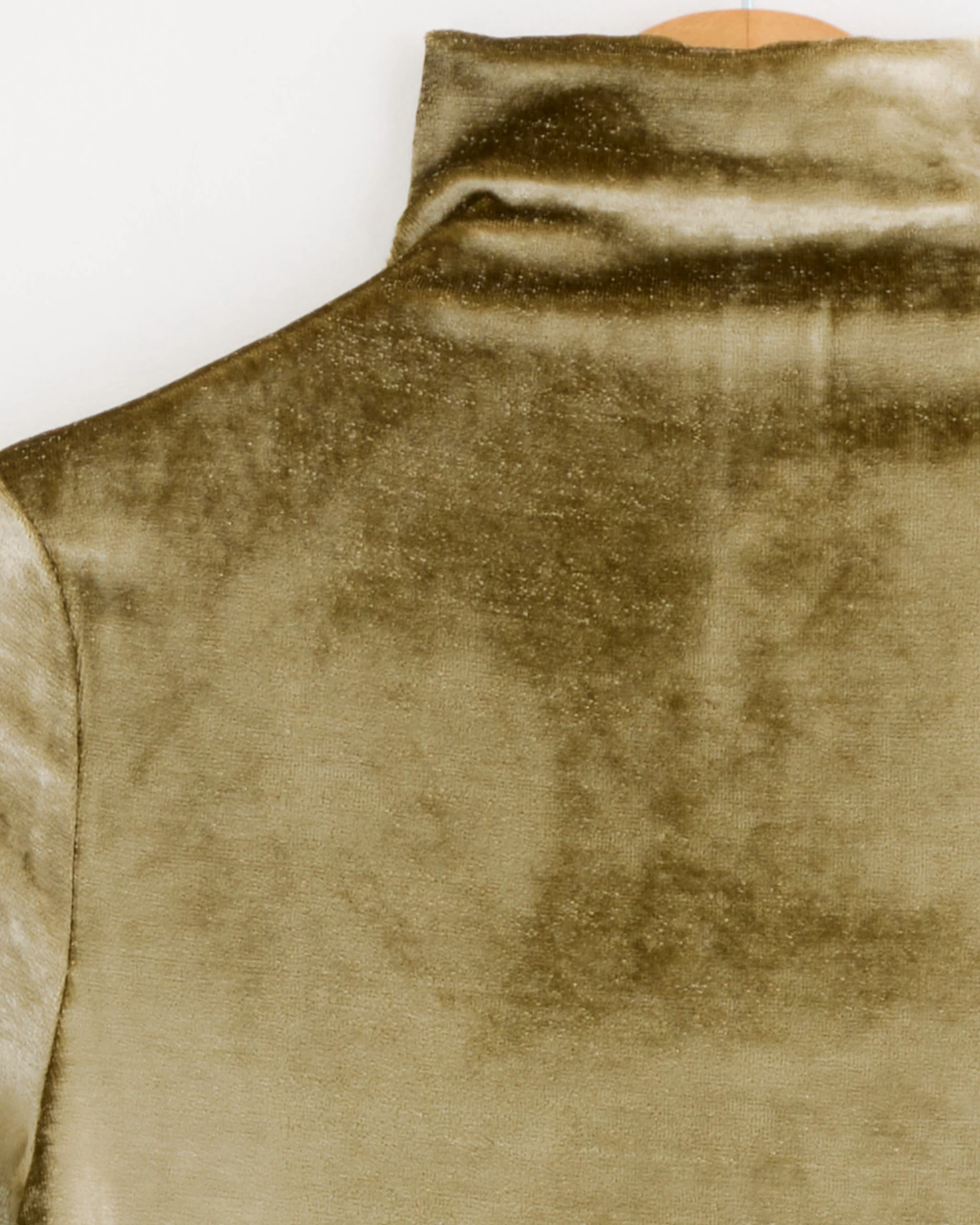 Fitted High Neck Top in Brass - Image 3