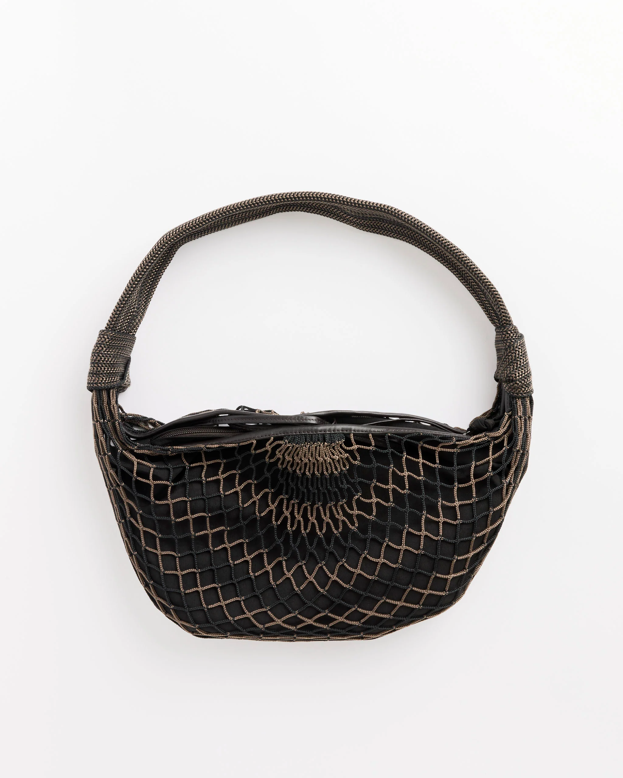 Fortune Croissant Filt Bag in Chevron Marron Glace