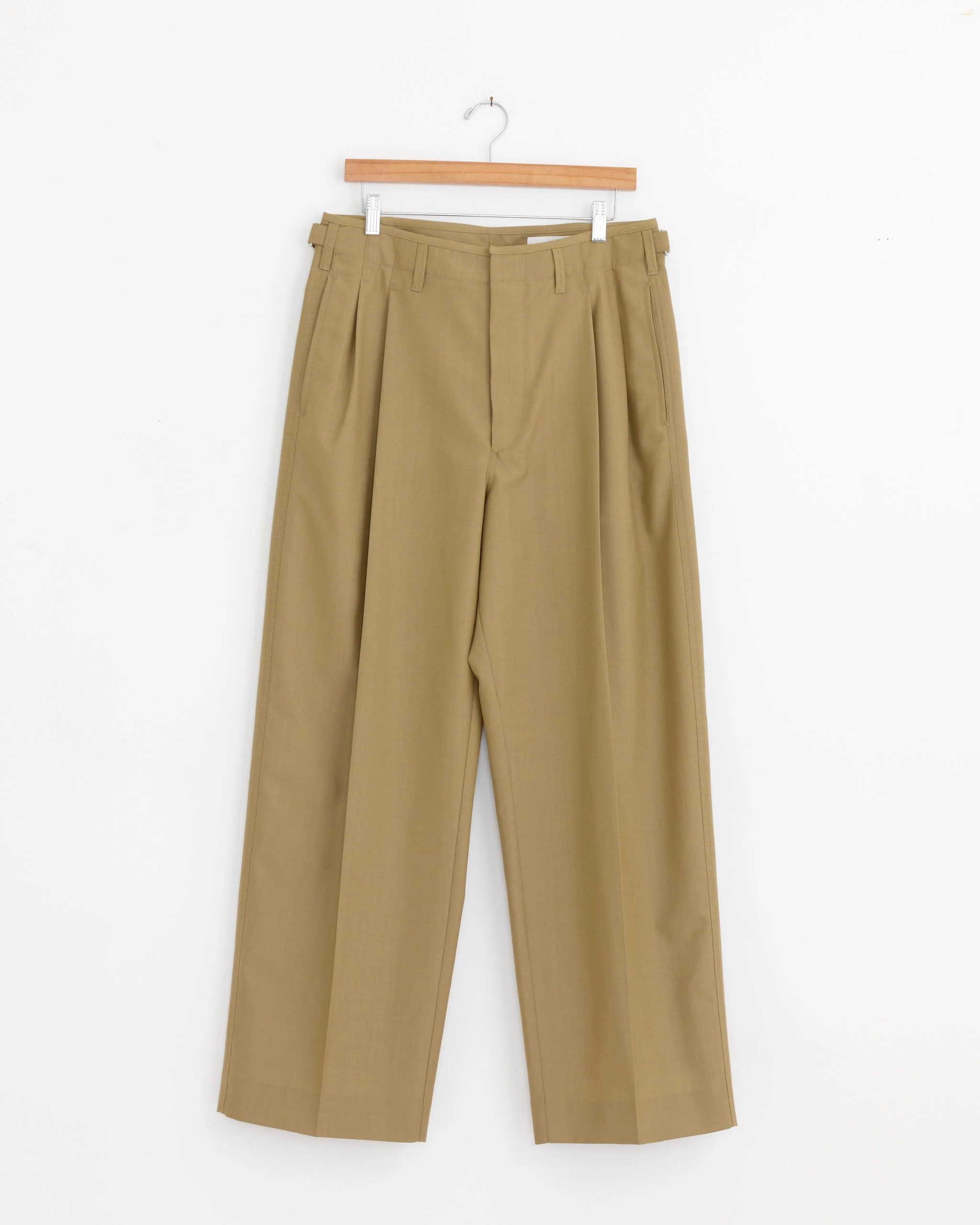Pleated Tailored Pant in Hay Green