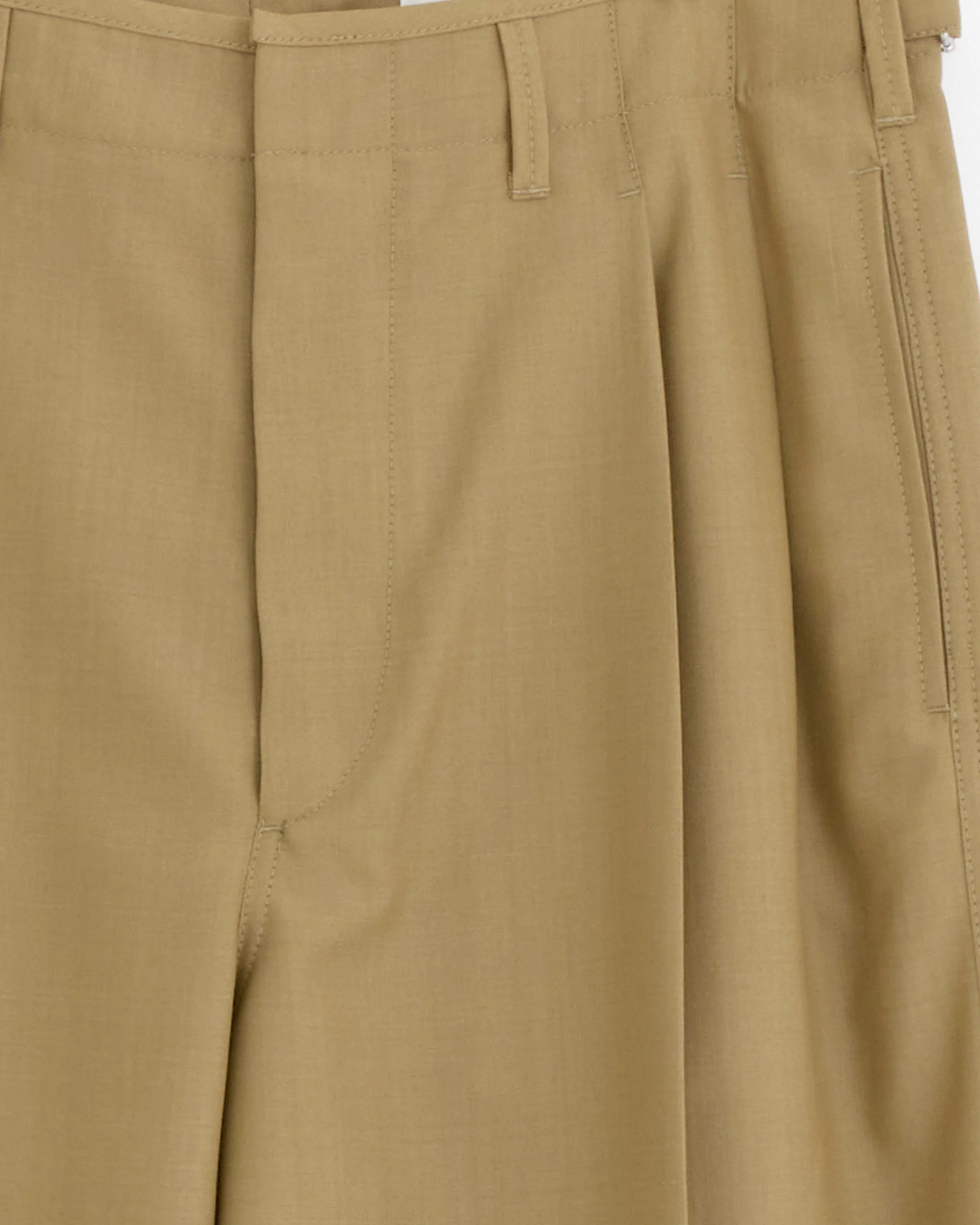 Pleated Tailored Pant in Hay Green - Image 2