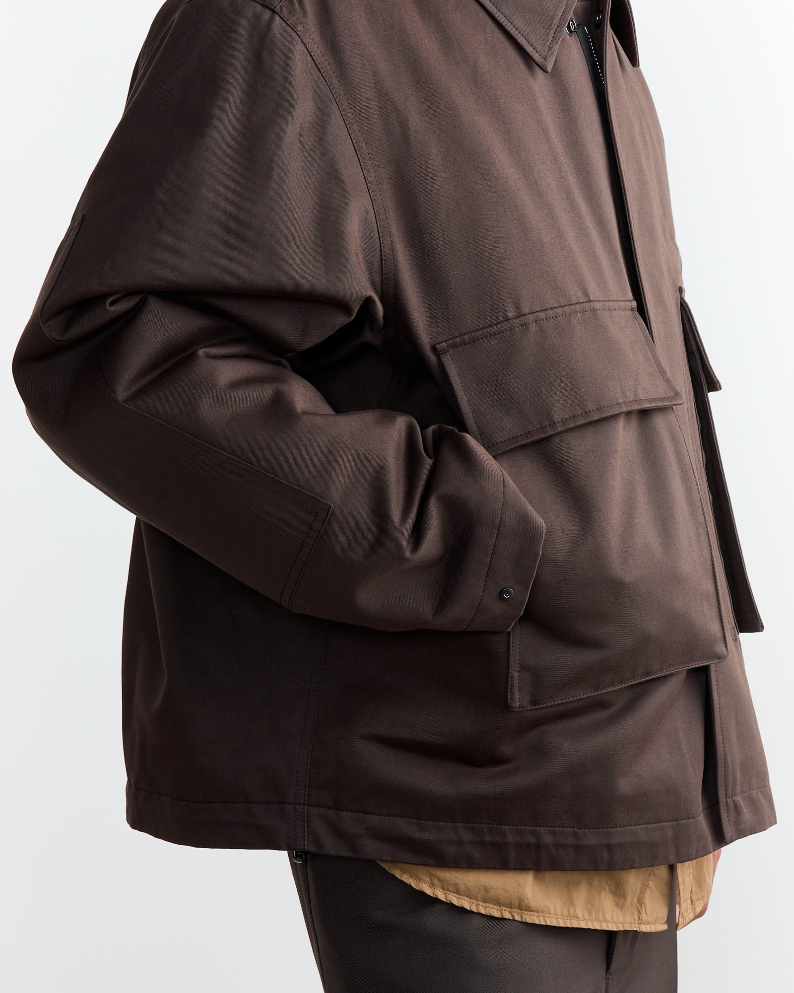 Quilted 3D Pockets Jacket in Espresso - Image 4
