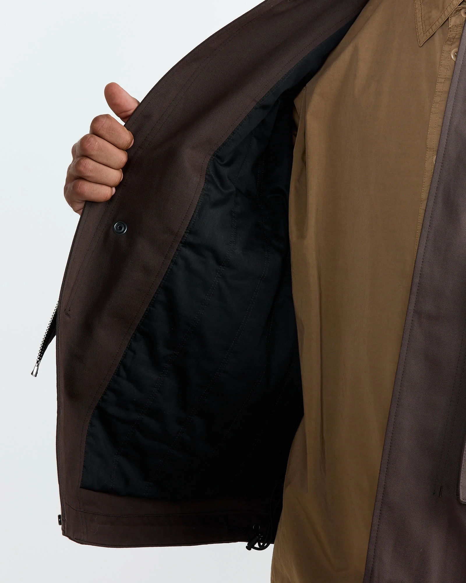 Quilted 3D Pockets Jacket in Espresso - Image 5