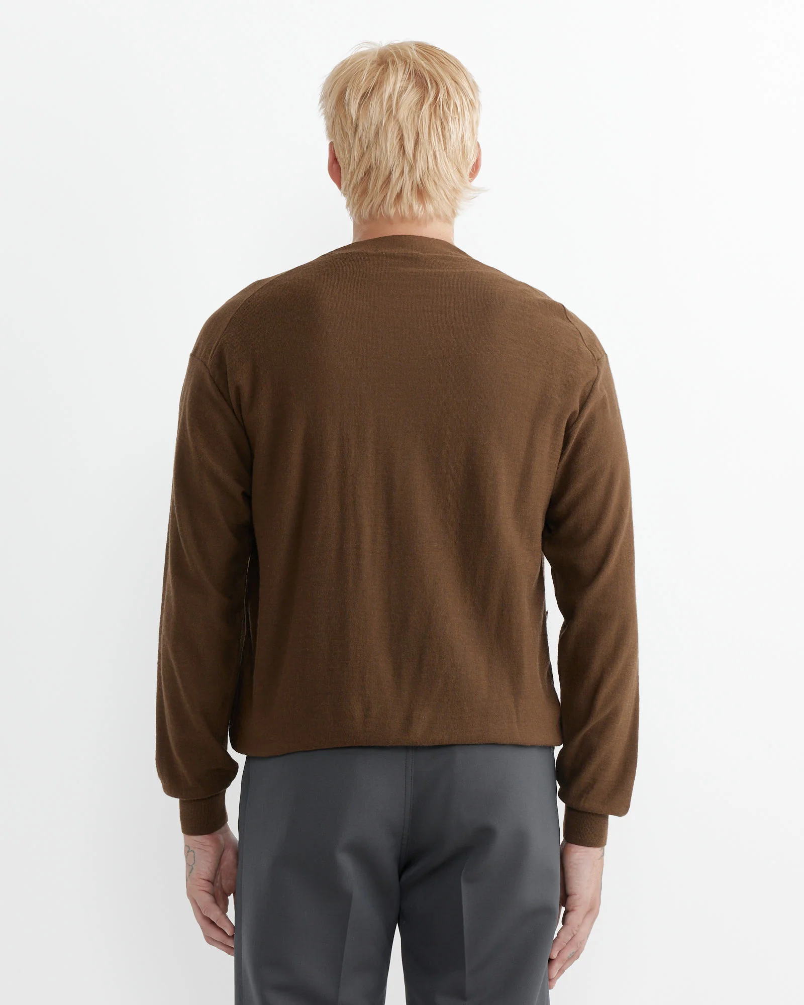 Relaxed Twisted Cardigan in Hazelnut Brown - Image 5