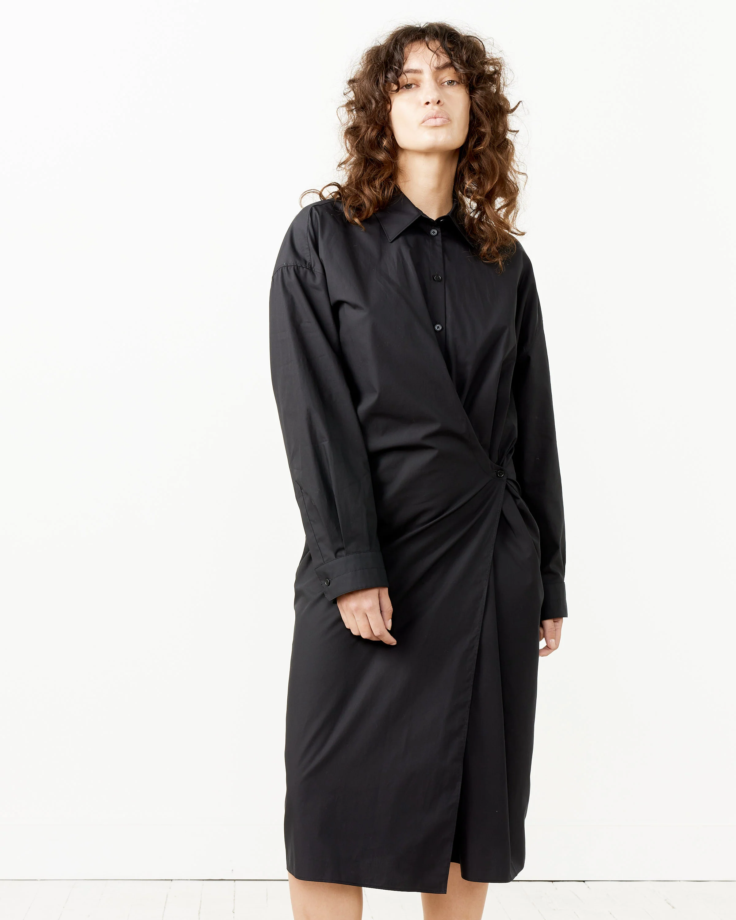 Straight Collar Twisted Dress - Image 4